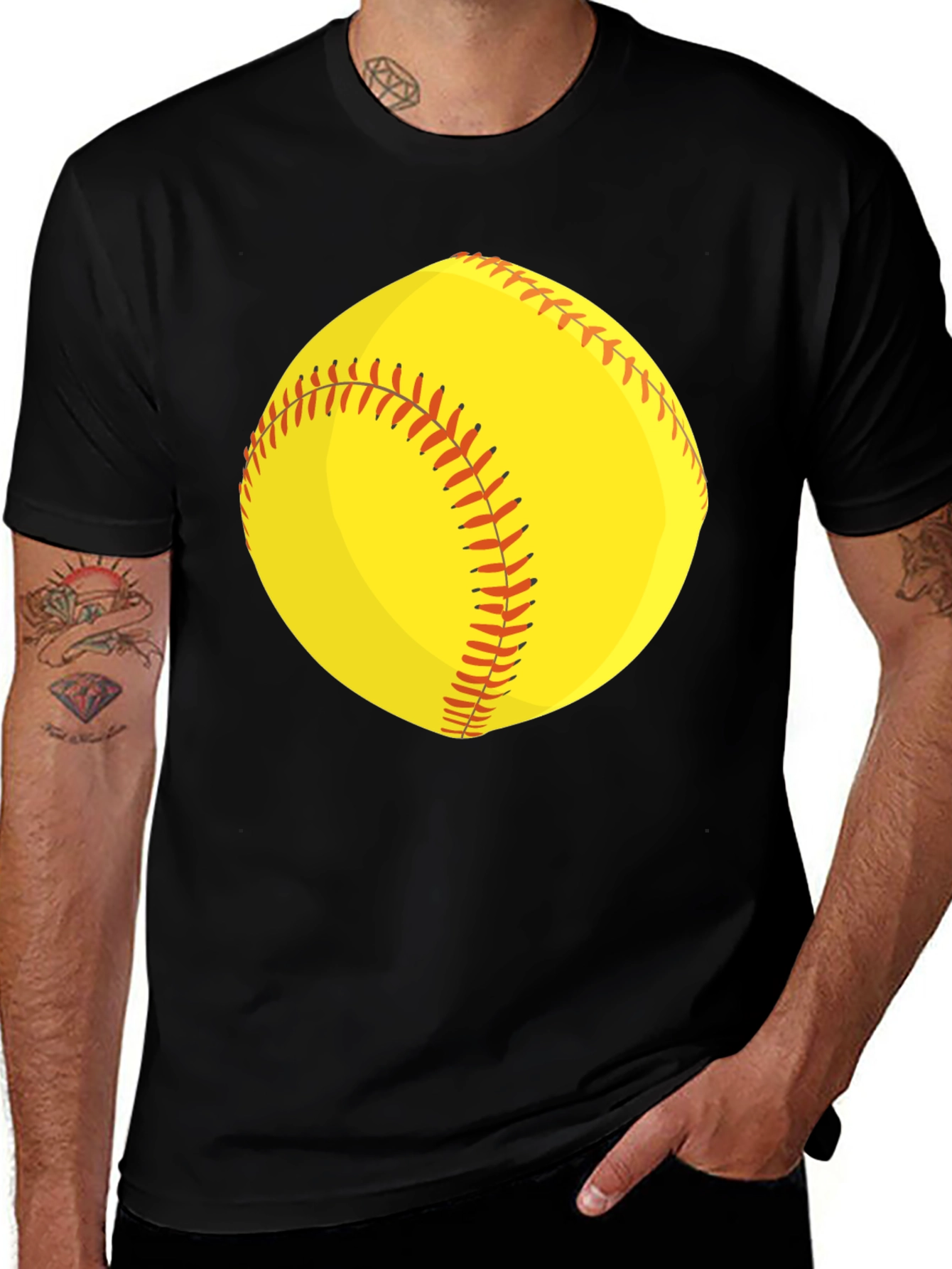 Softball Graphic Tee - Black