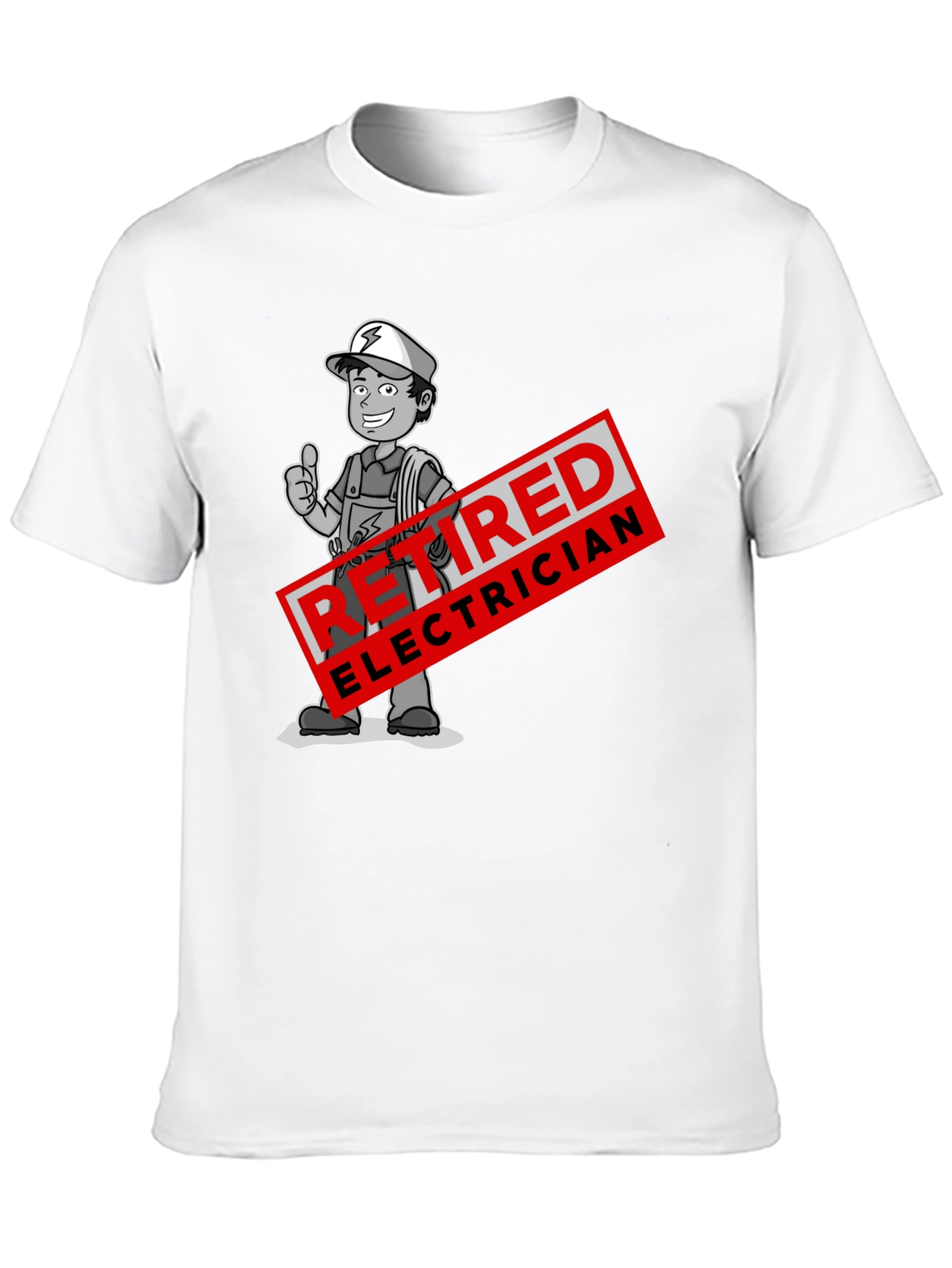 Retired Electrician Cartoon Graphic T-Shirt