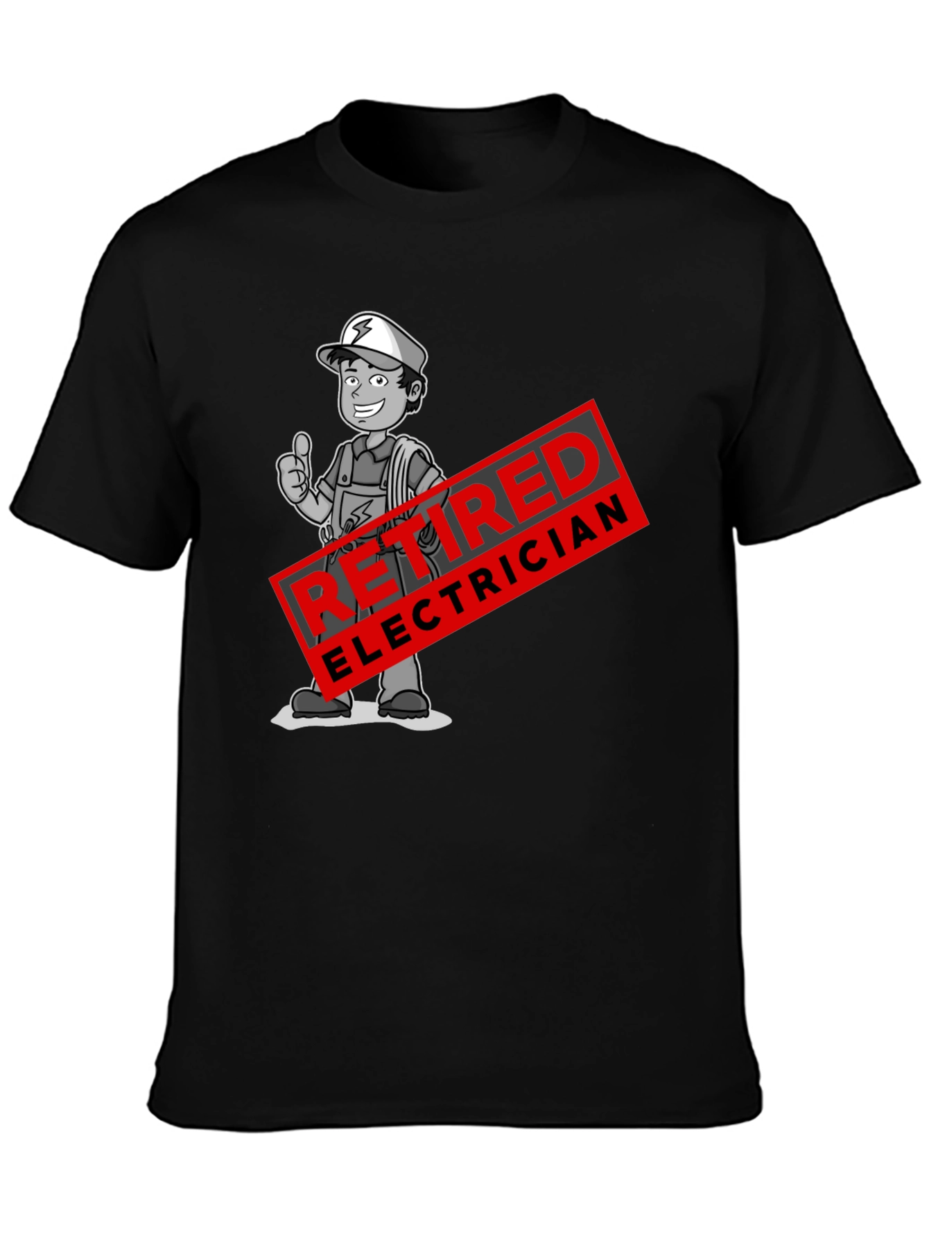 Retired Electrician Cartoon Graphic T-Shirt