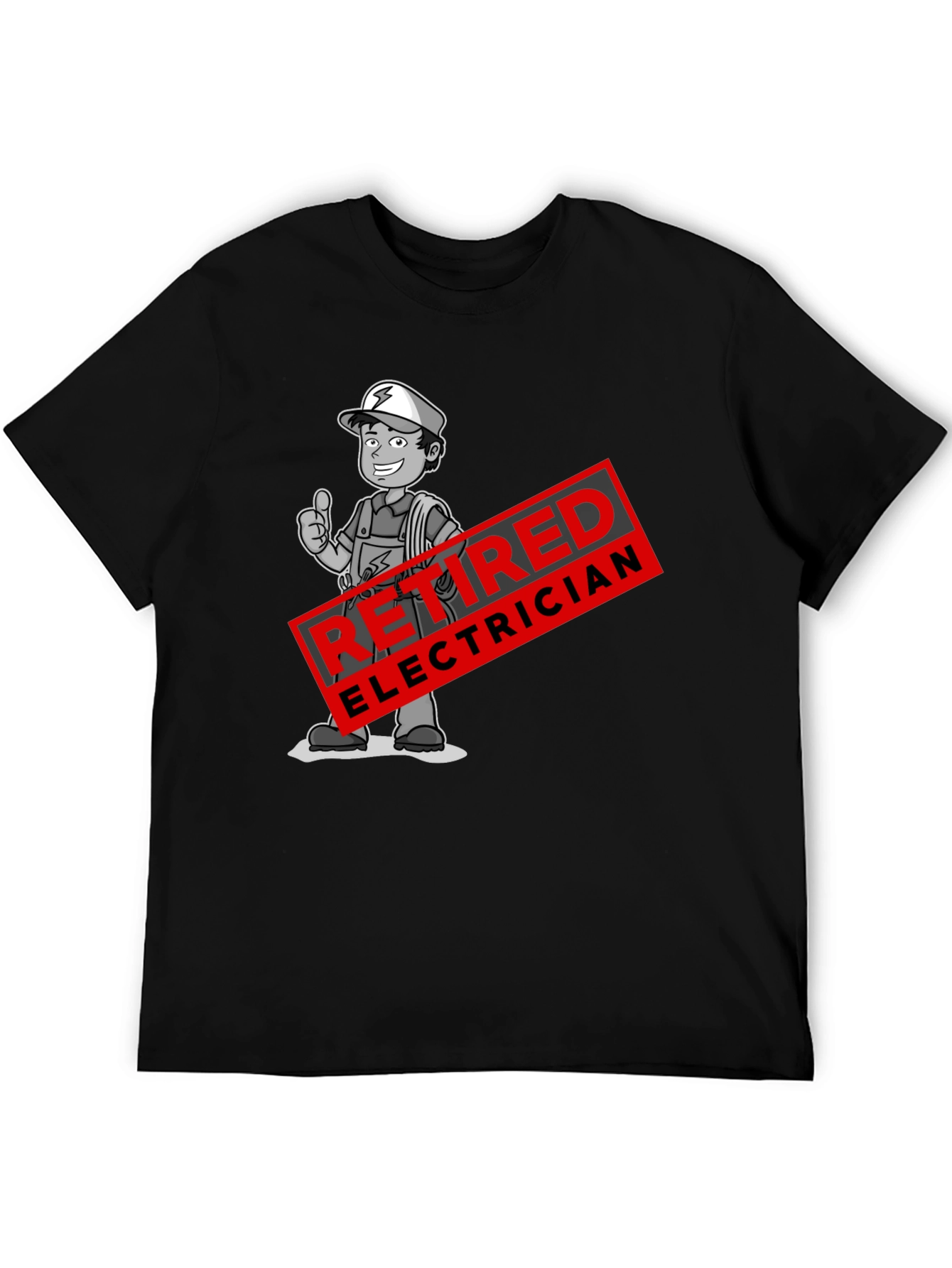 Retired Electrician Cartoon Graphic T-Shirt