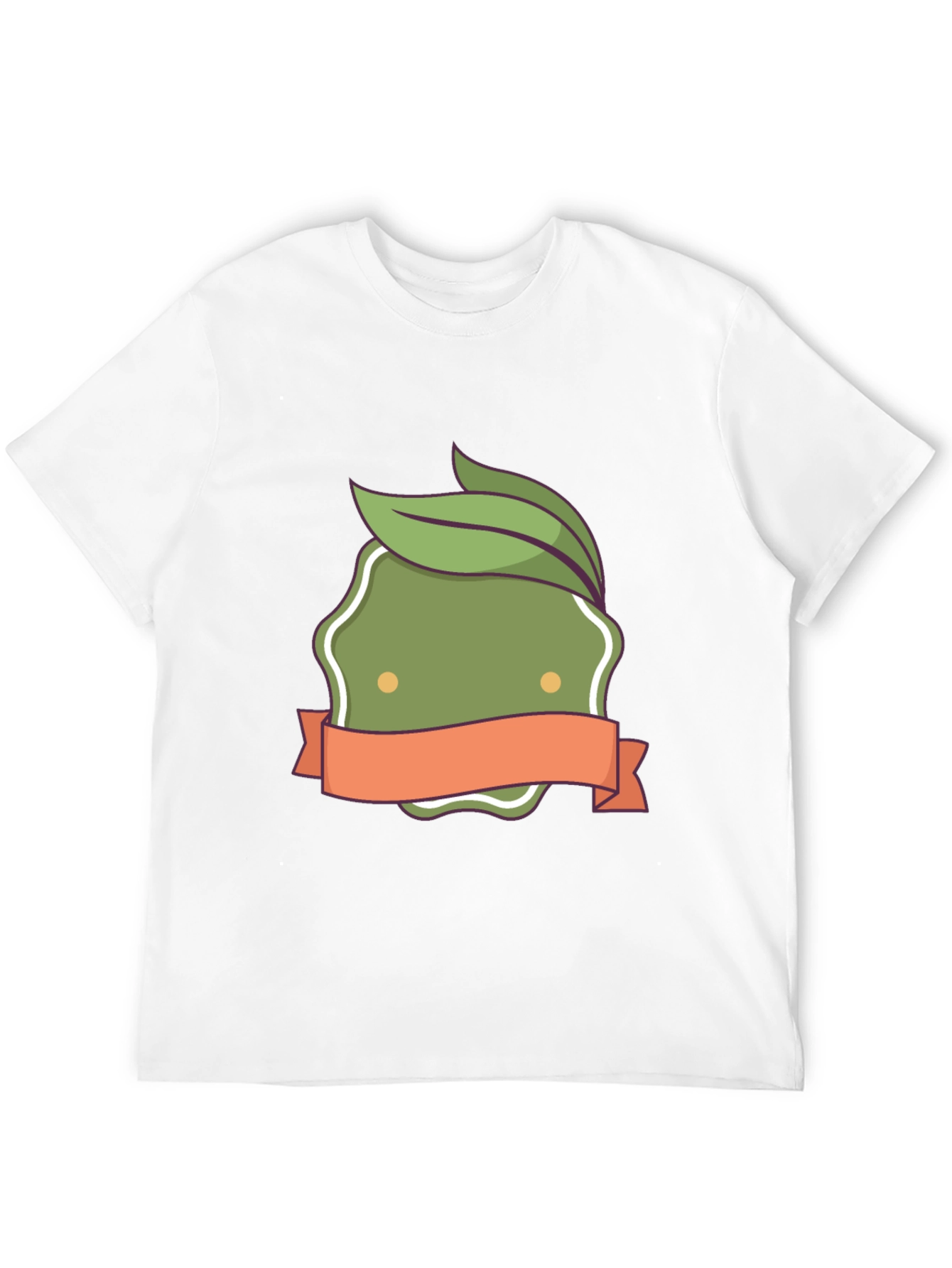 Olive Green Leaf Emblem Black T-Shirt
