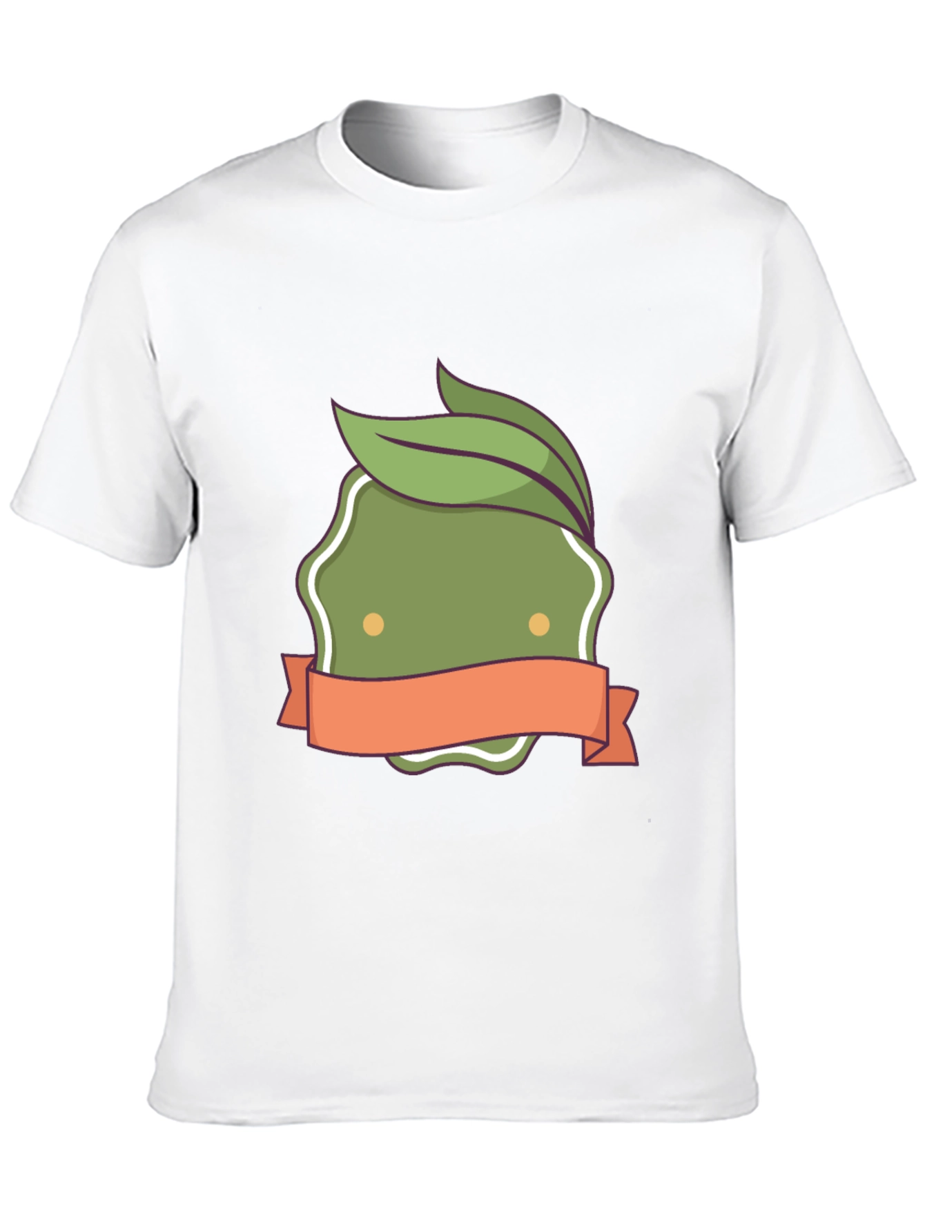 Olive Green Leaf Emblem Black T-Shirt
