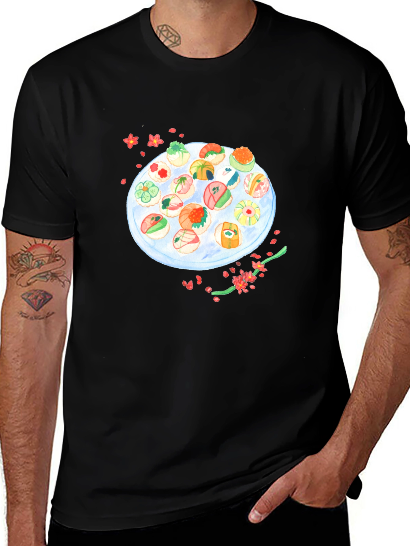 Sushi Plate T-Shirt - Unique Foodie Design