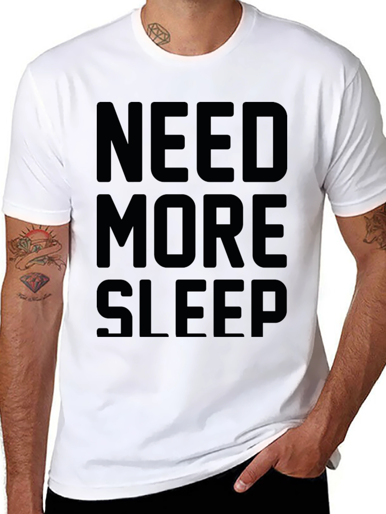 Need More Sleep Black Graphic T-Shirt