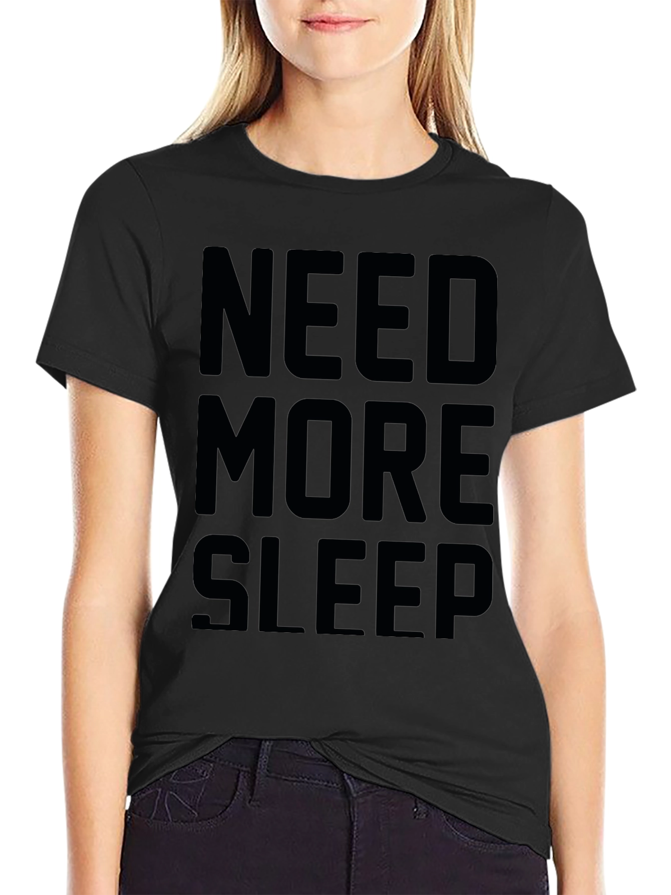 Need More Sleep Black Graphic T-Shirt