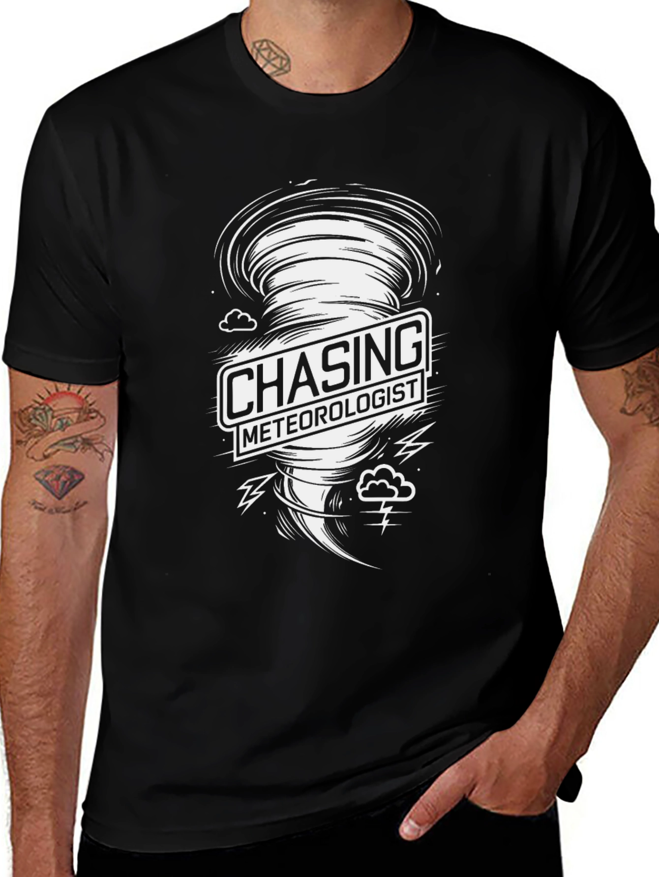 Chasing Meteorologist Graphic Tee - Tornado Design