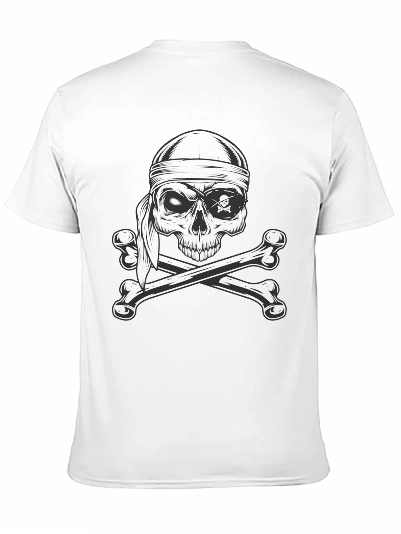 Skull and Crossbones Graphic Tee - Black