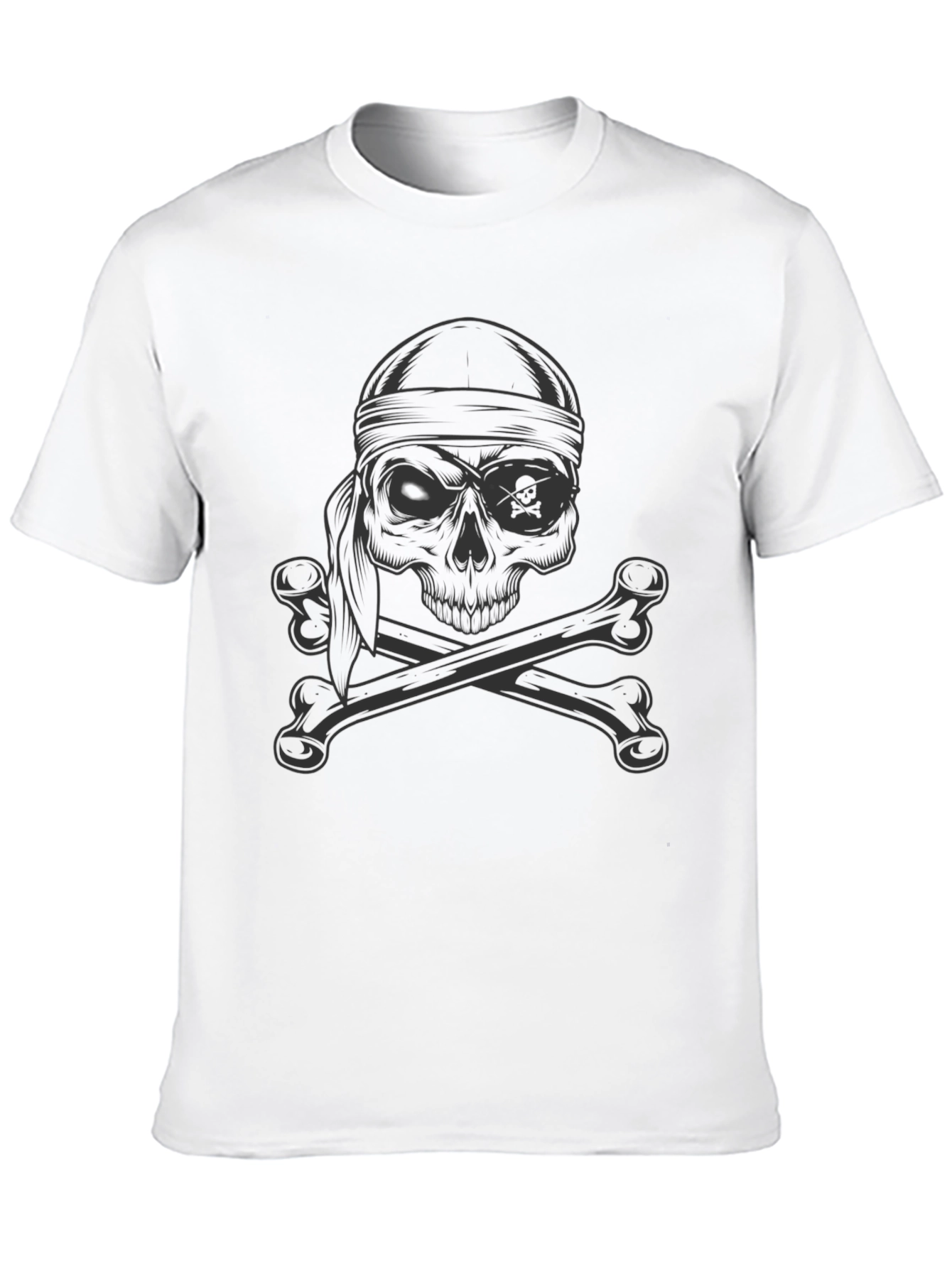 Skull and Crossbones Graphic Tee - Black