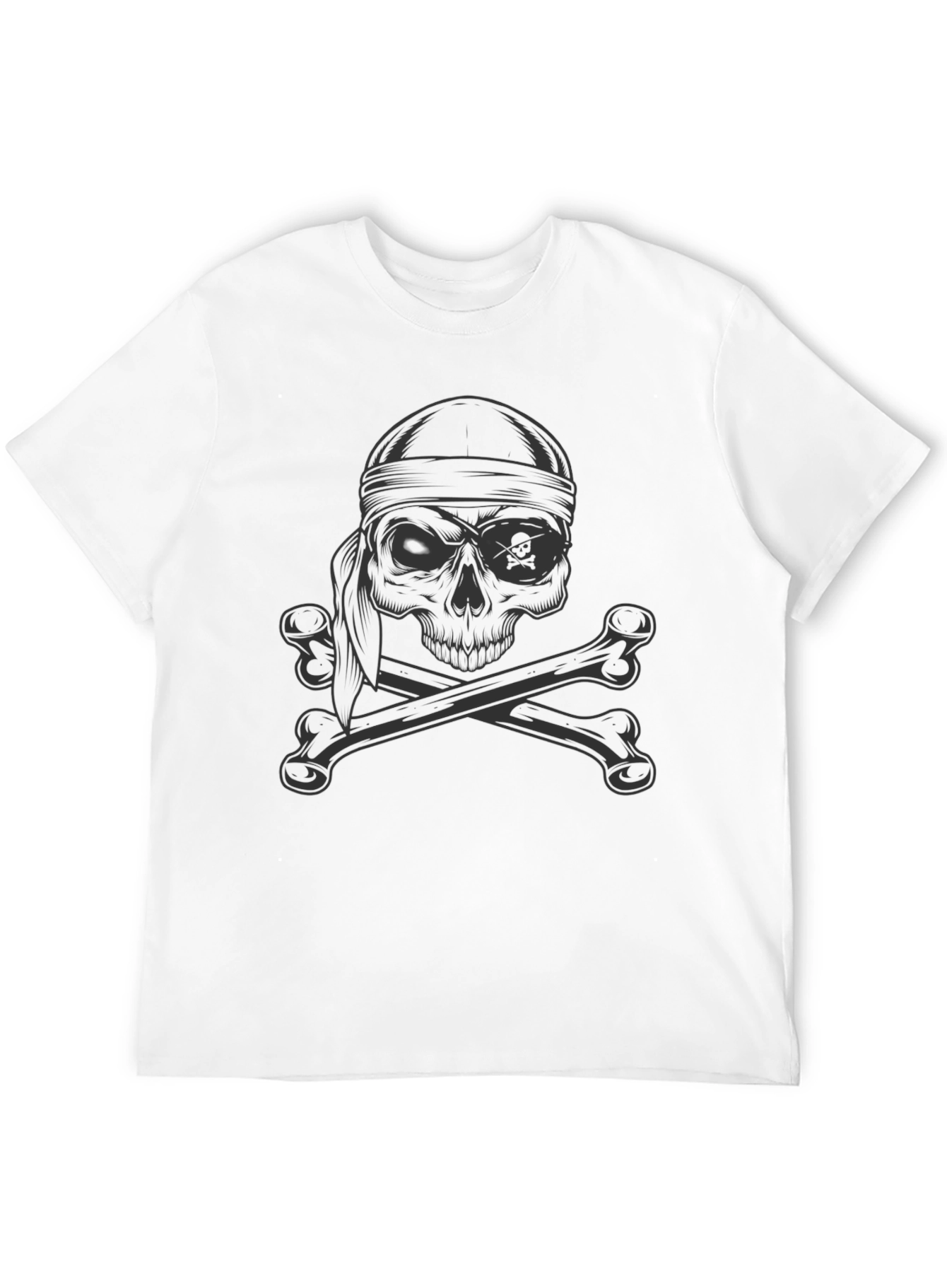 Skull and Crossbones Graphic Tee - Black