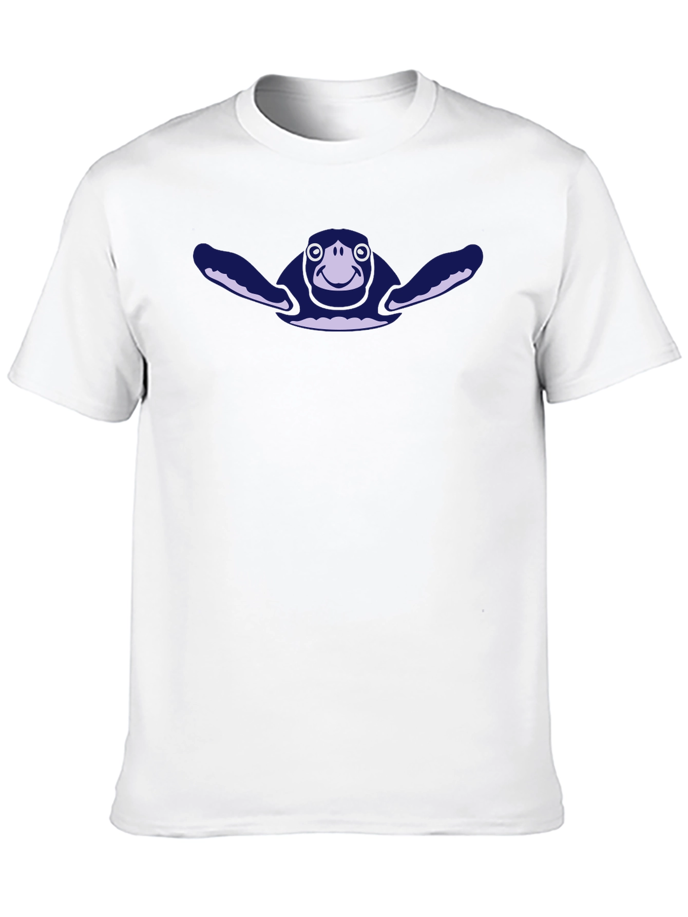 Mens Black T-Shirt with Cartoon Turtle Graphic