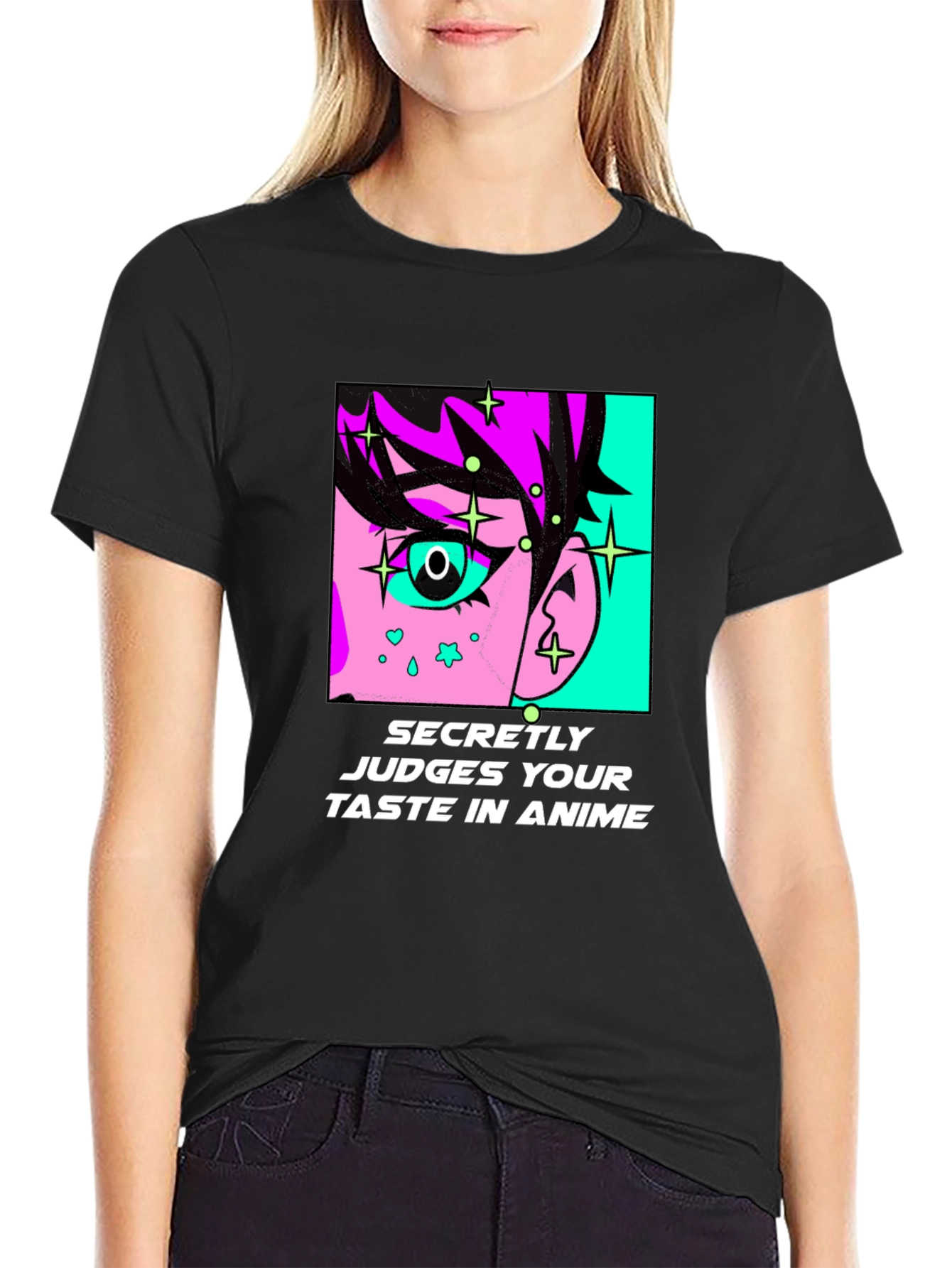 Secretly Judges Anime Taste Black T-Shirt