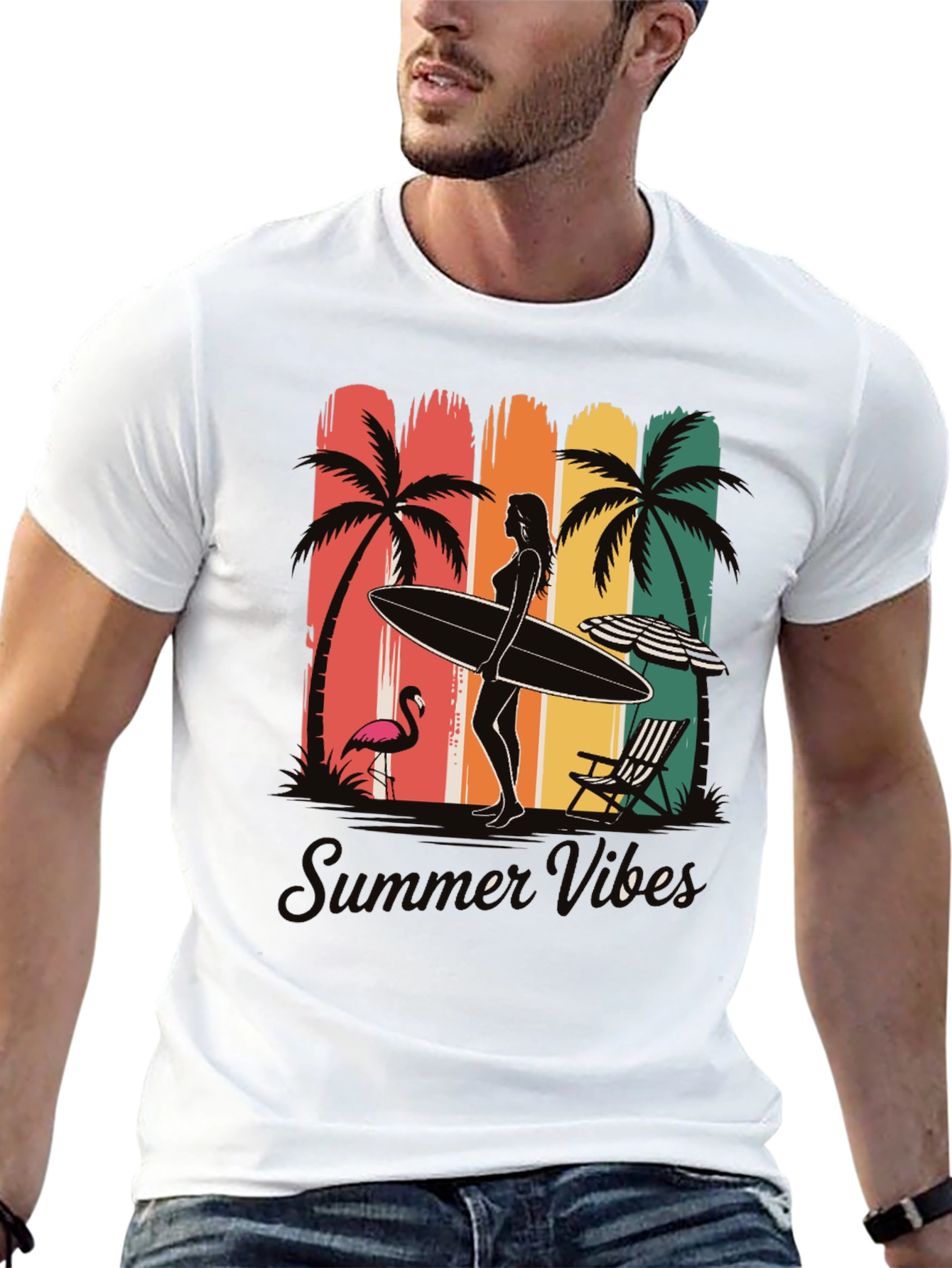 Summer Vibes Graphic T-Shirt - Beach Design