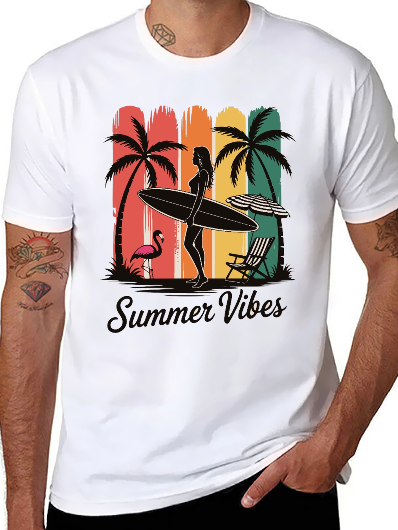 Summer Vibes Graphic T-Shirt - Beach Design