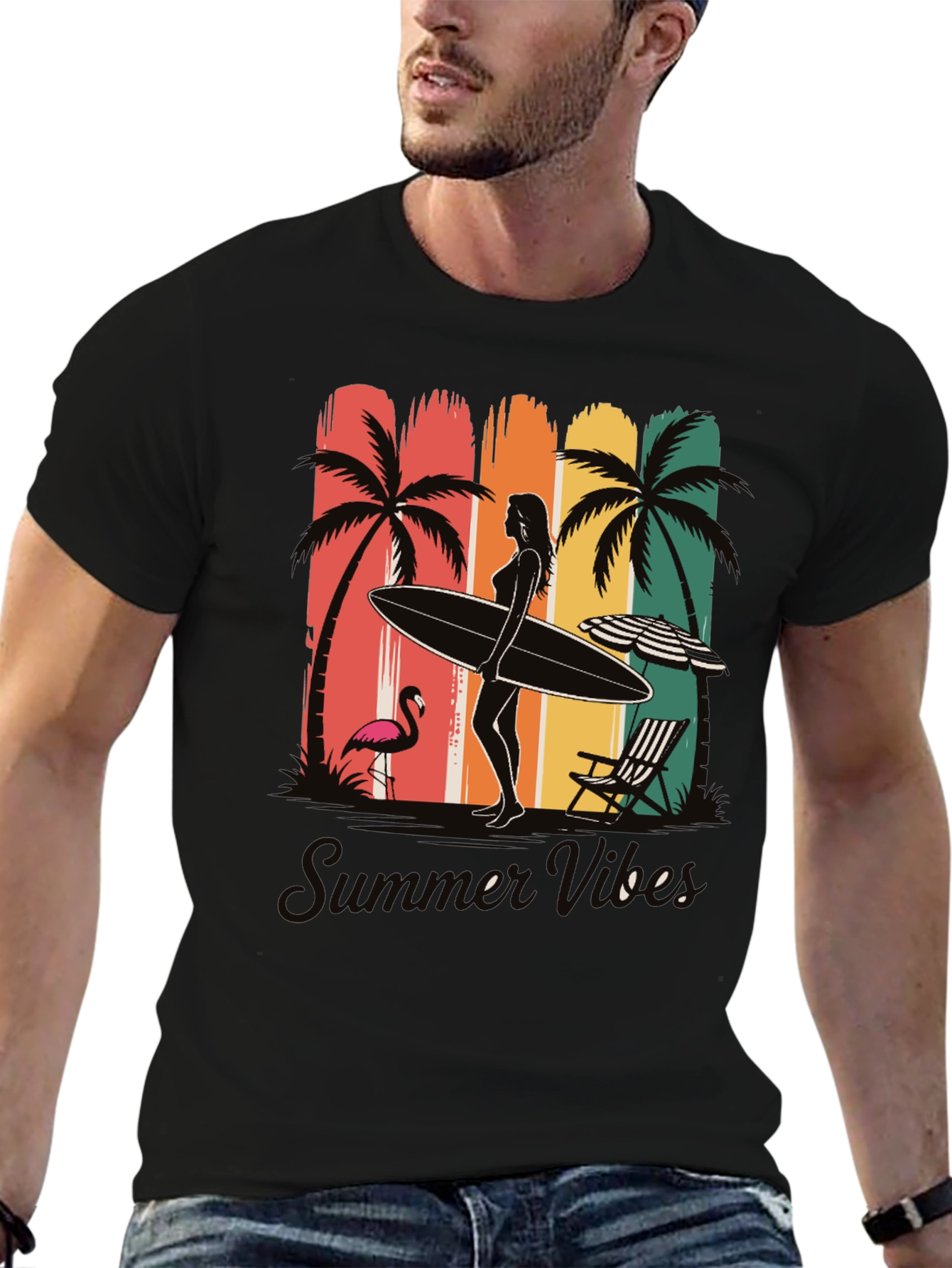 Summer Vibes Graphic T-Shirt - Beach Design