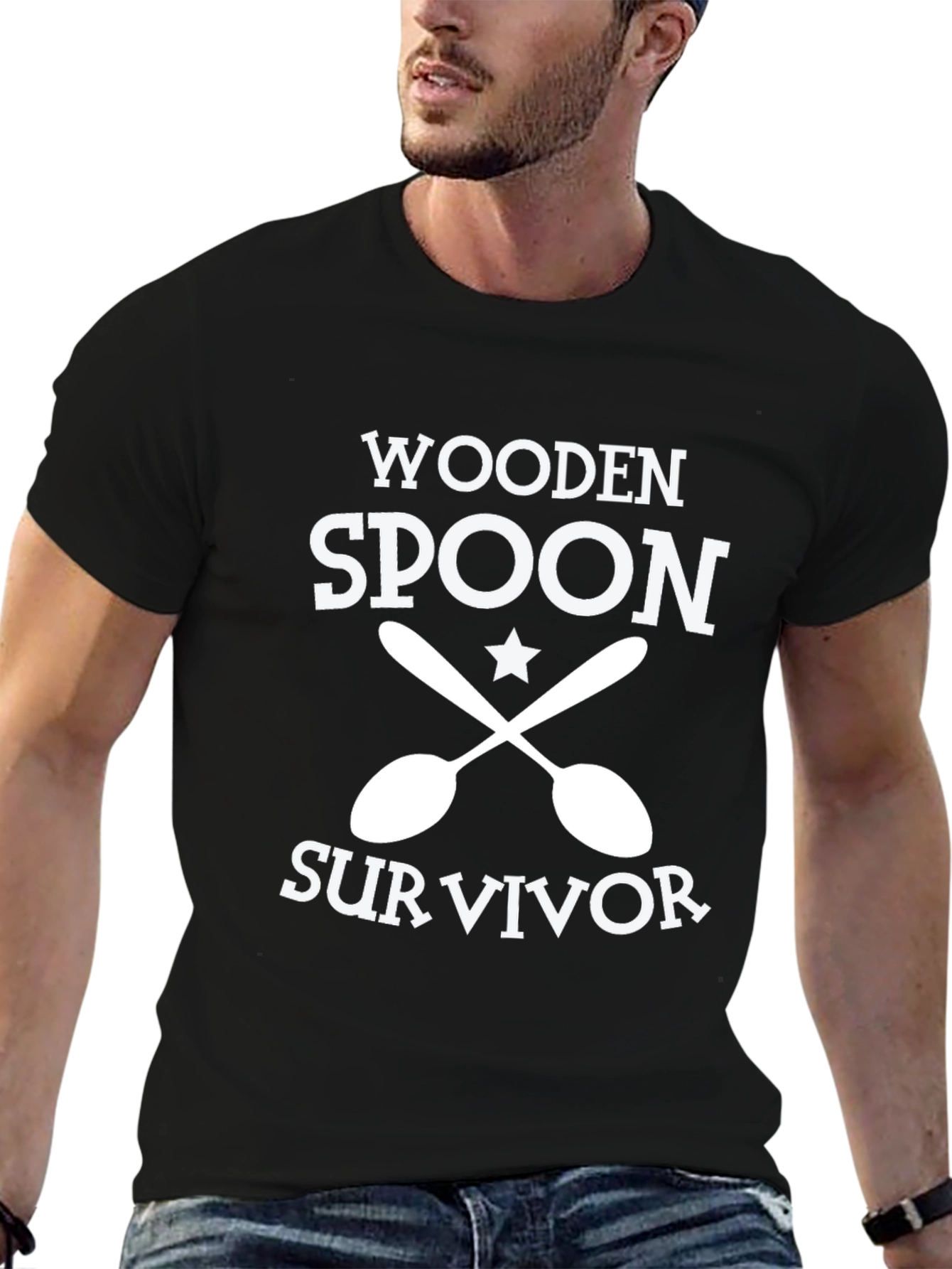 Wooden Spoon Survivor Black T-Shirt