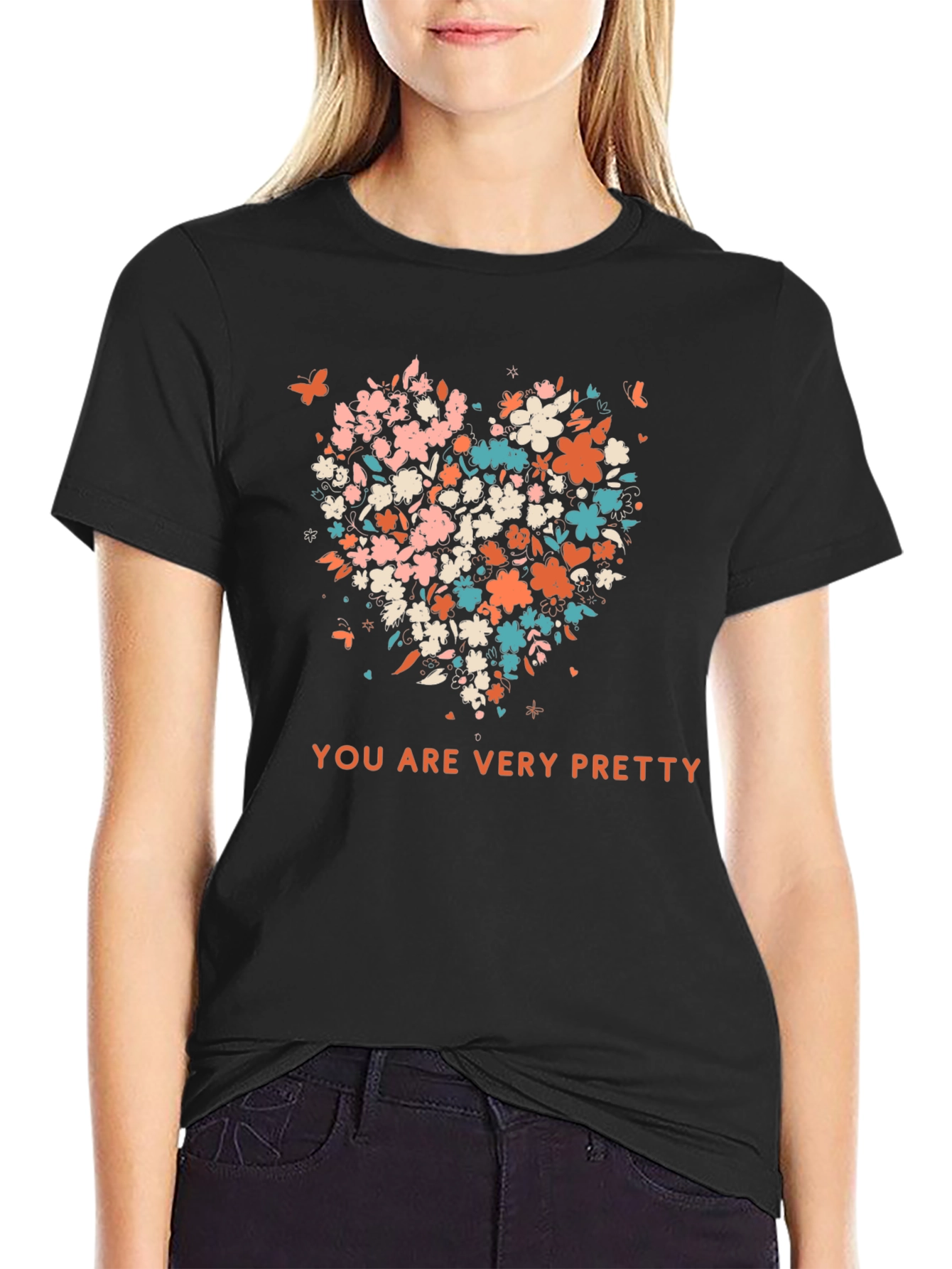 Floral Heart T-Shirt - You Are Very Pretty