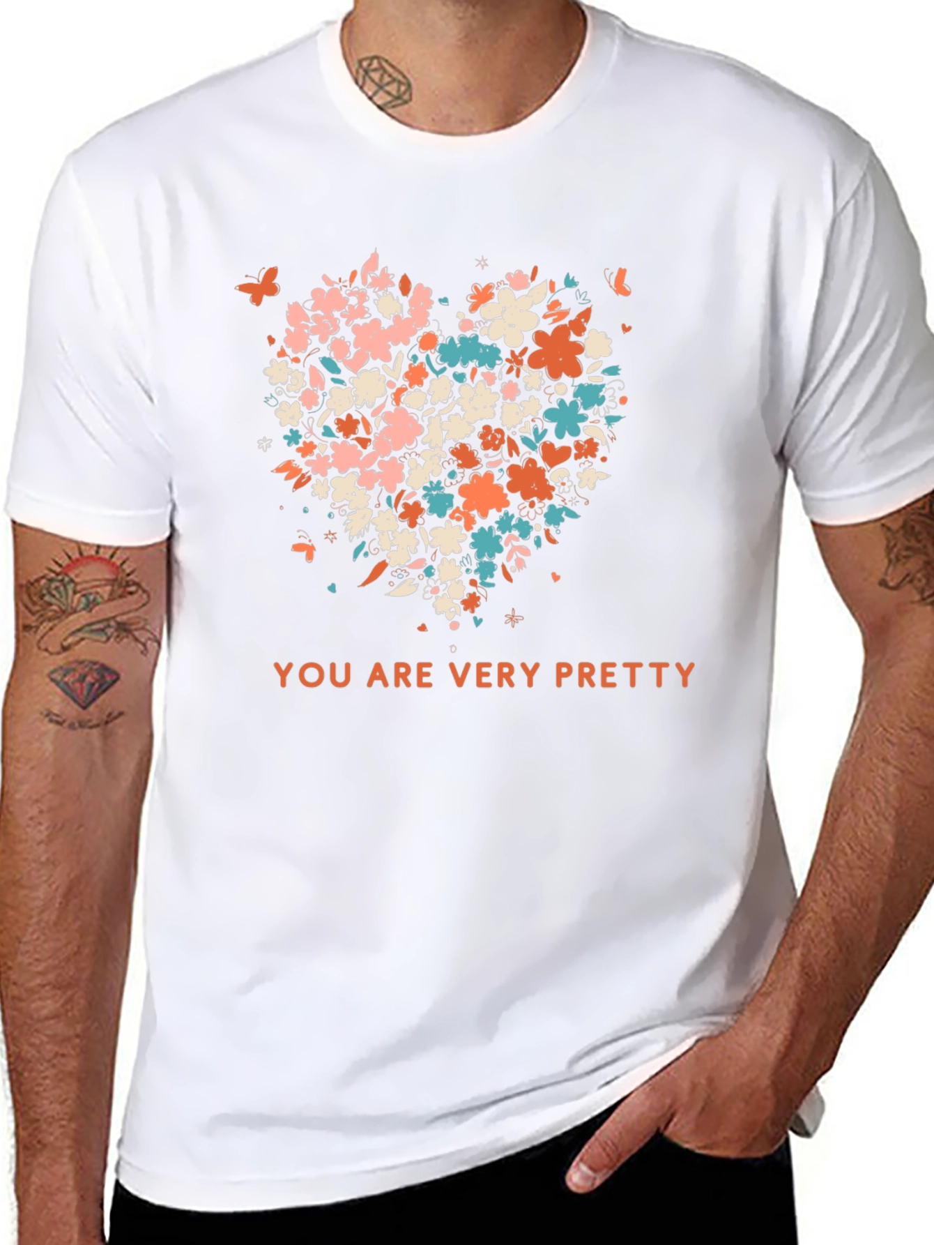 Floral Heart T-Shirt - You Are Very Pretty