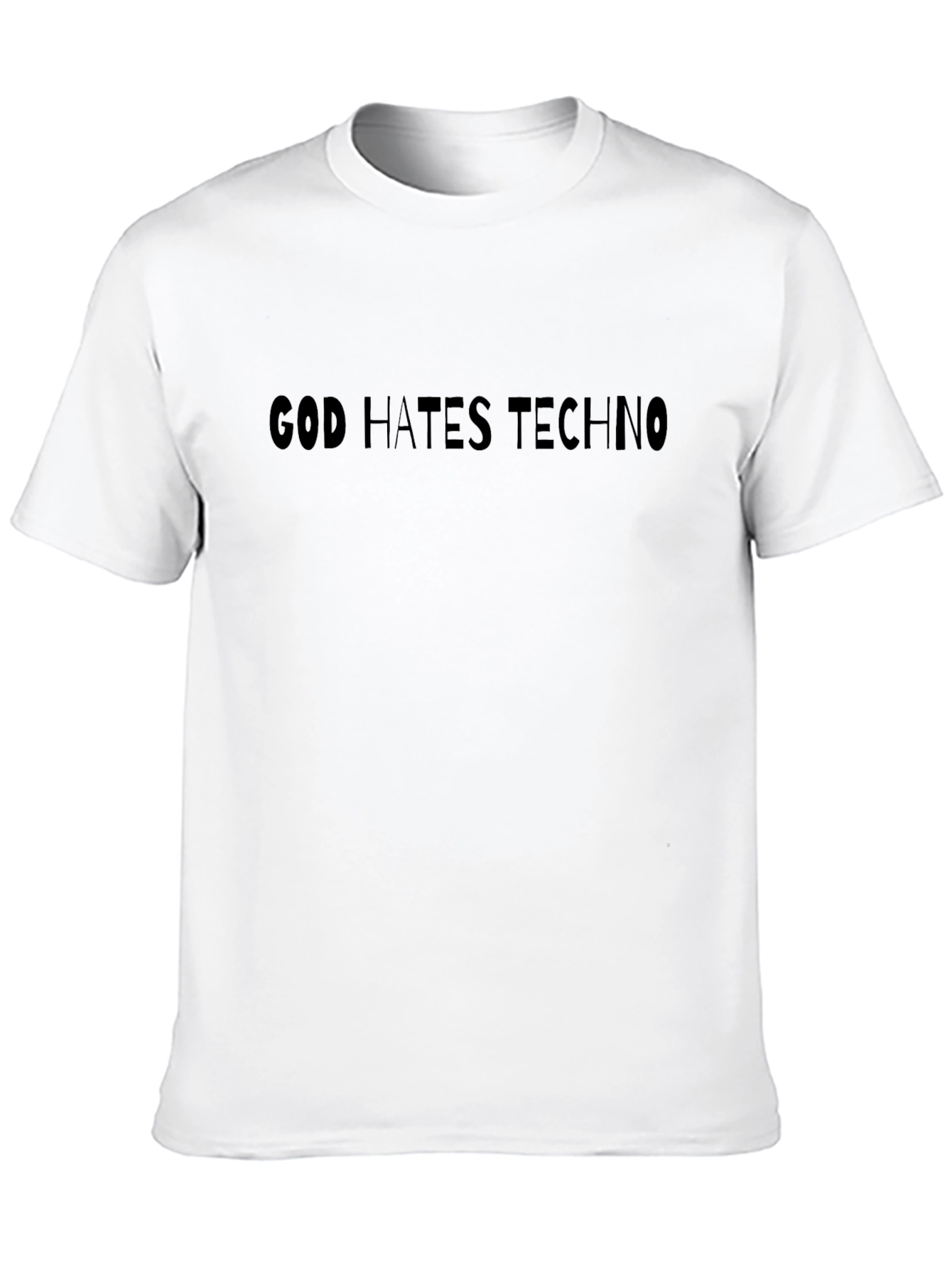 God Hates Techno Black T-Shirt - Edgy Statement Tee