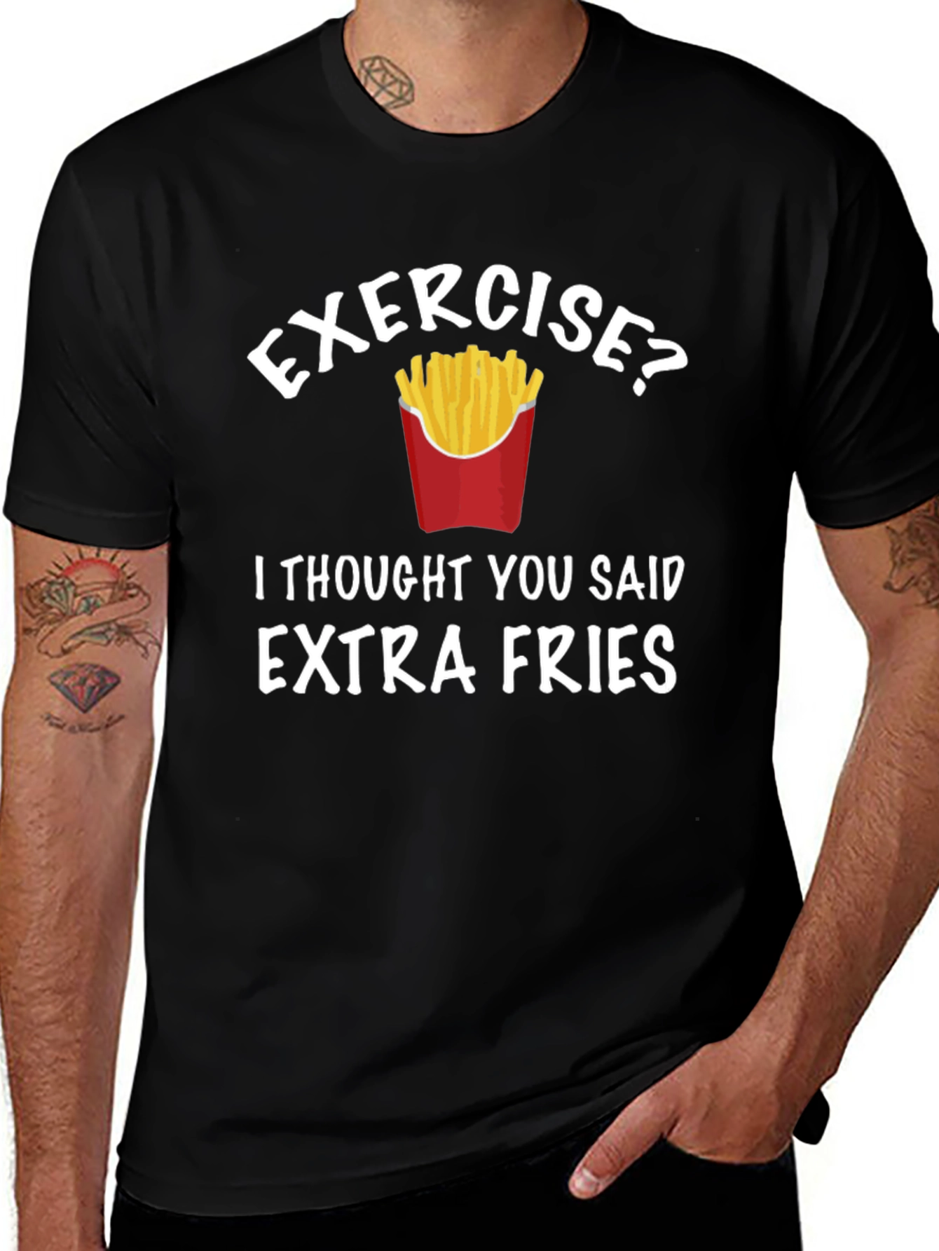 Funny Extra Fries Graphic T-Shirt