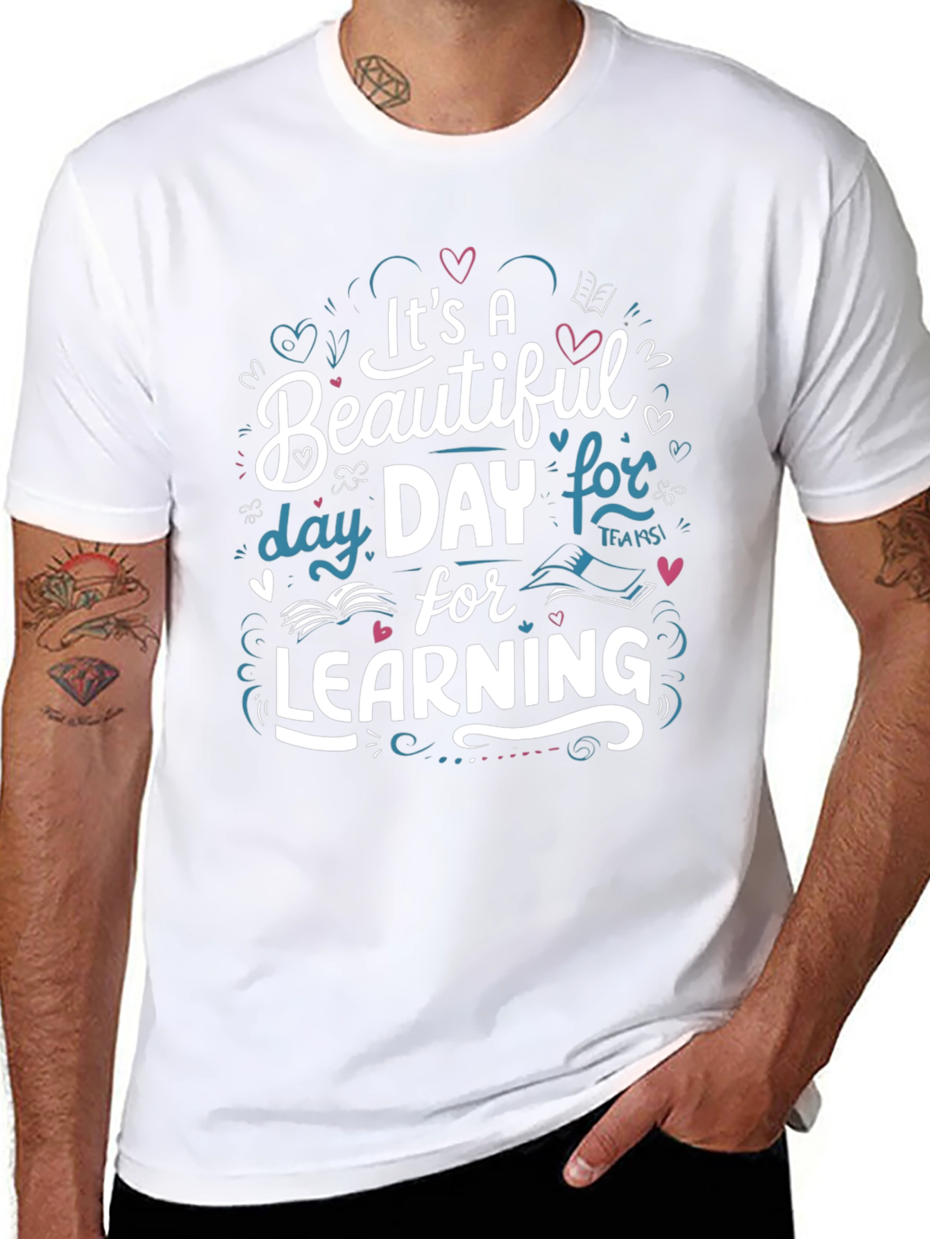 Beautiful Day for Learning Black Graphic T-Shirt