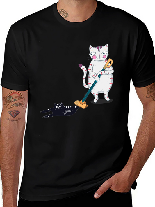 Funny Cat Vacuuming T-Shirt