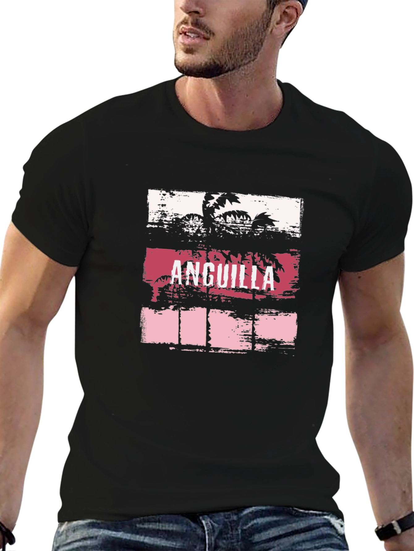 Anguilla Palm Tree Graphic T-Shirt