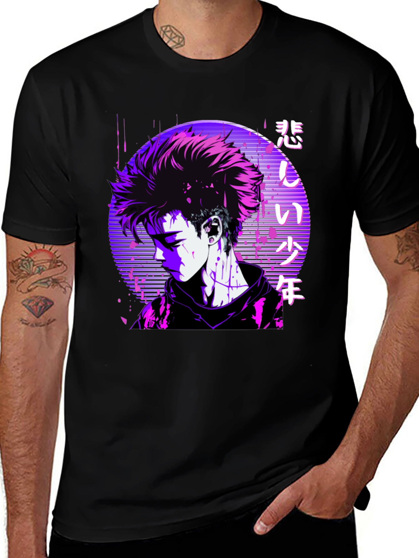 Anime Graphic T-Shirt - Sad Boy Aesthetic