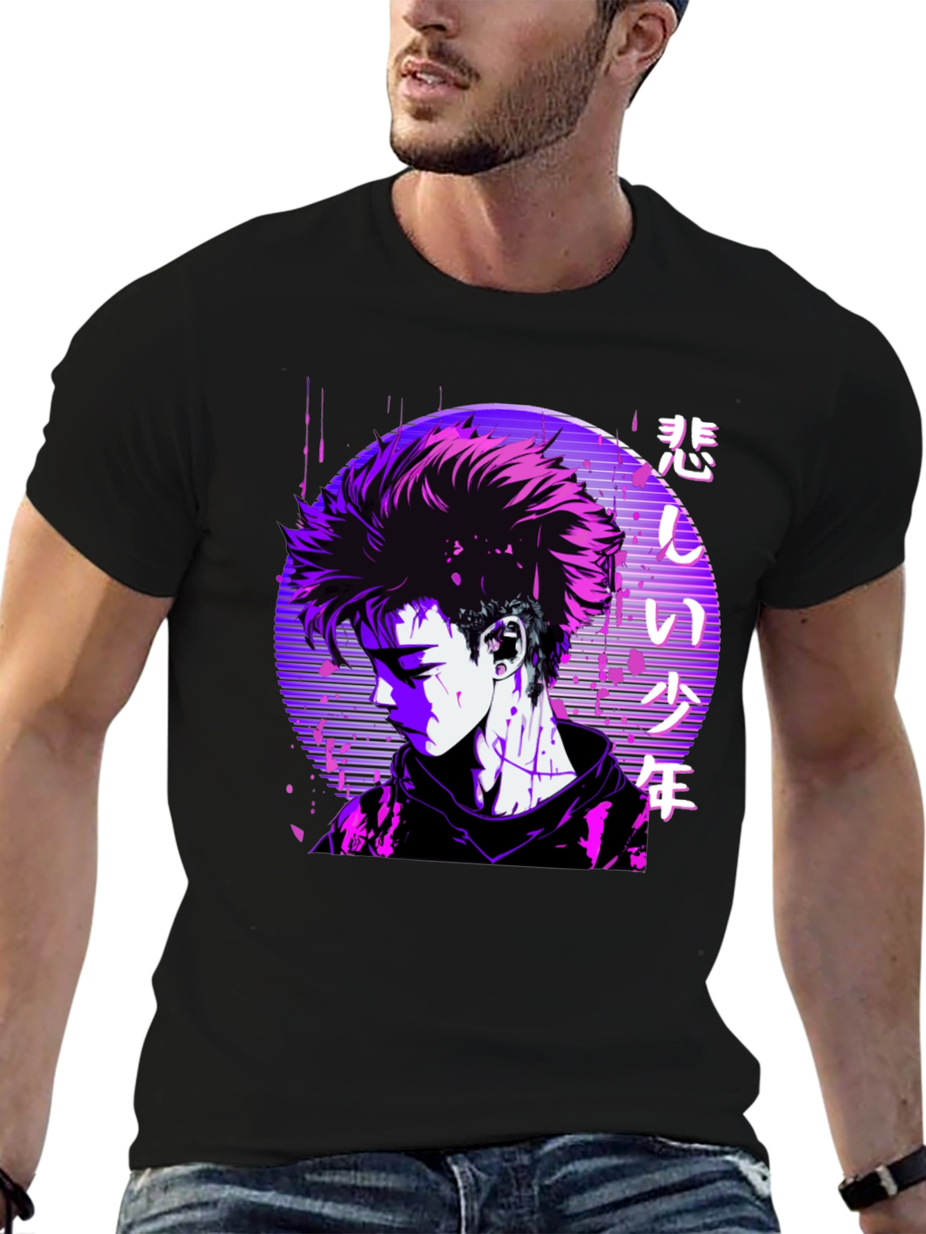 Anime Graphic T-Shirt - Sad Boy Aesthetic