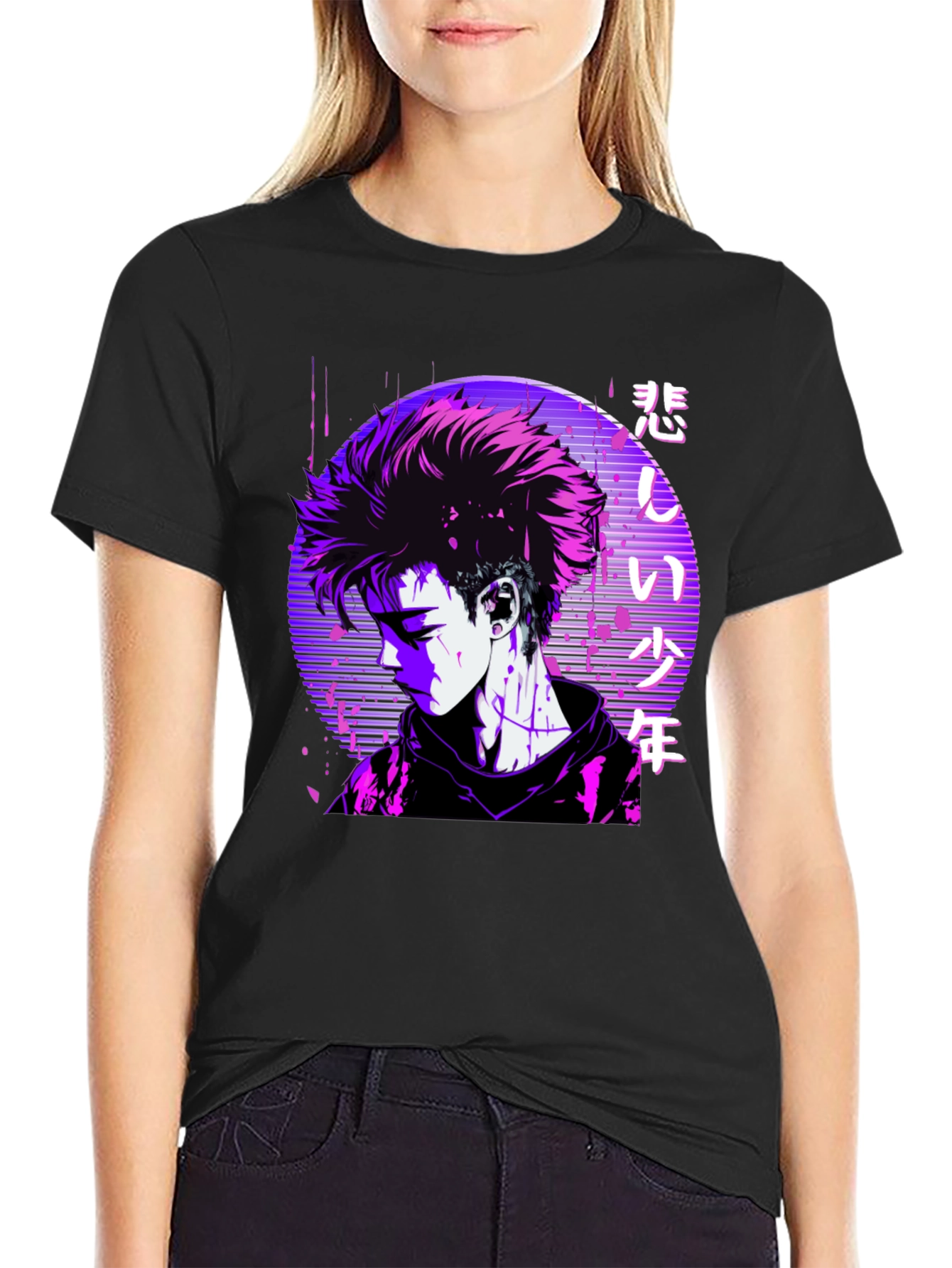 Anime Graphic T-Shirt - Sad Boy Aesthetic