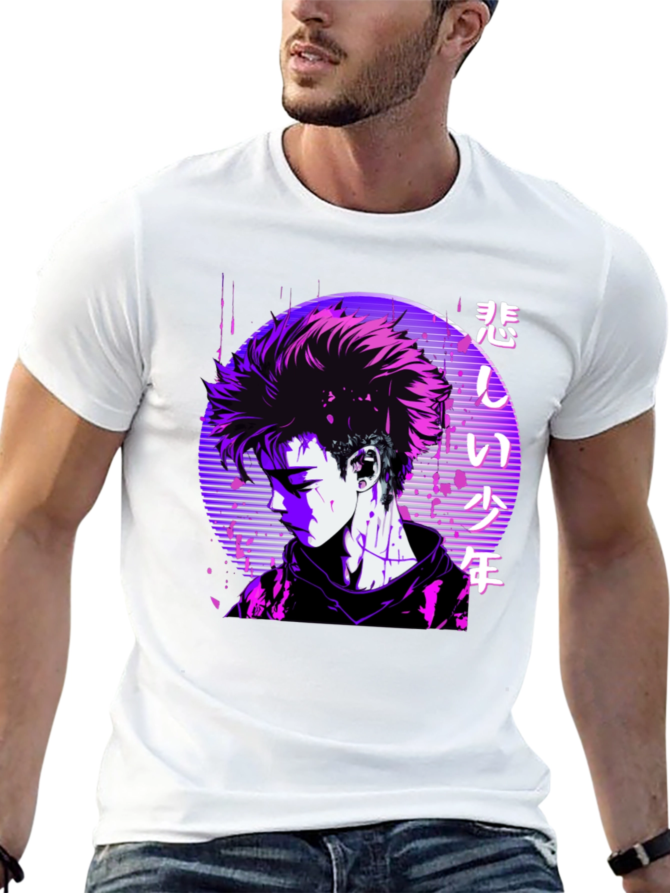 Anime Graphic T-Shirt - Sad Boy Aesthetic