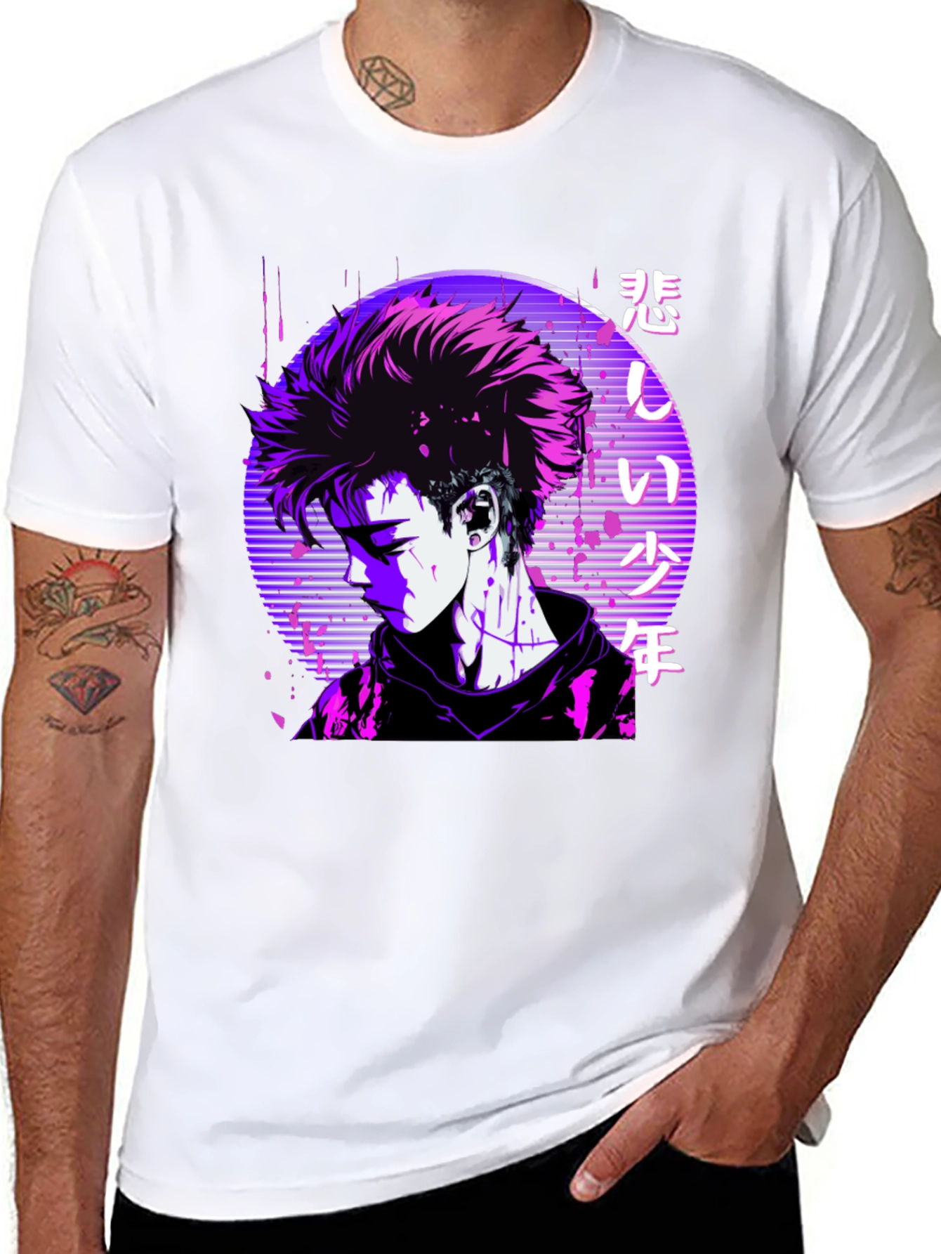 Anime Graphic T-Shirt - Sad Boy Aesthetic