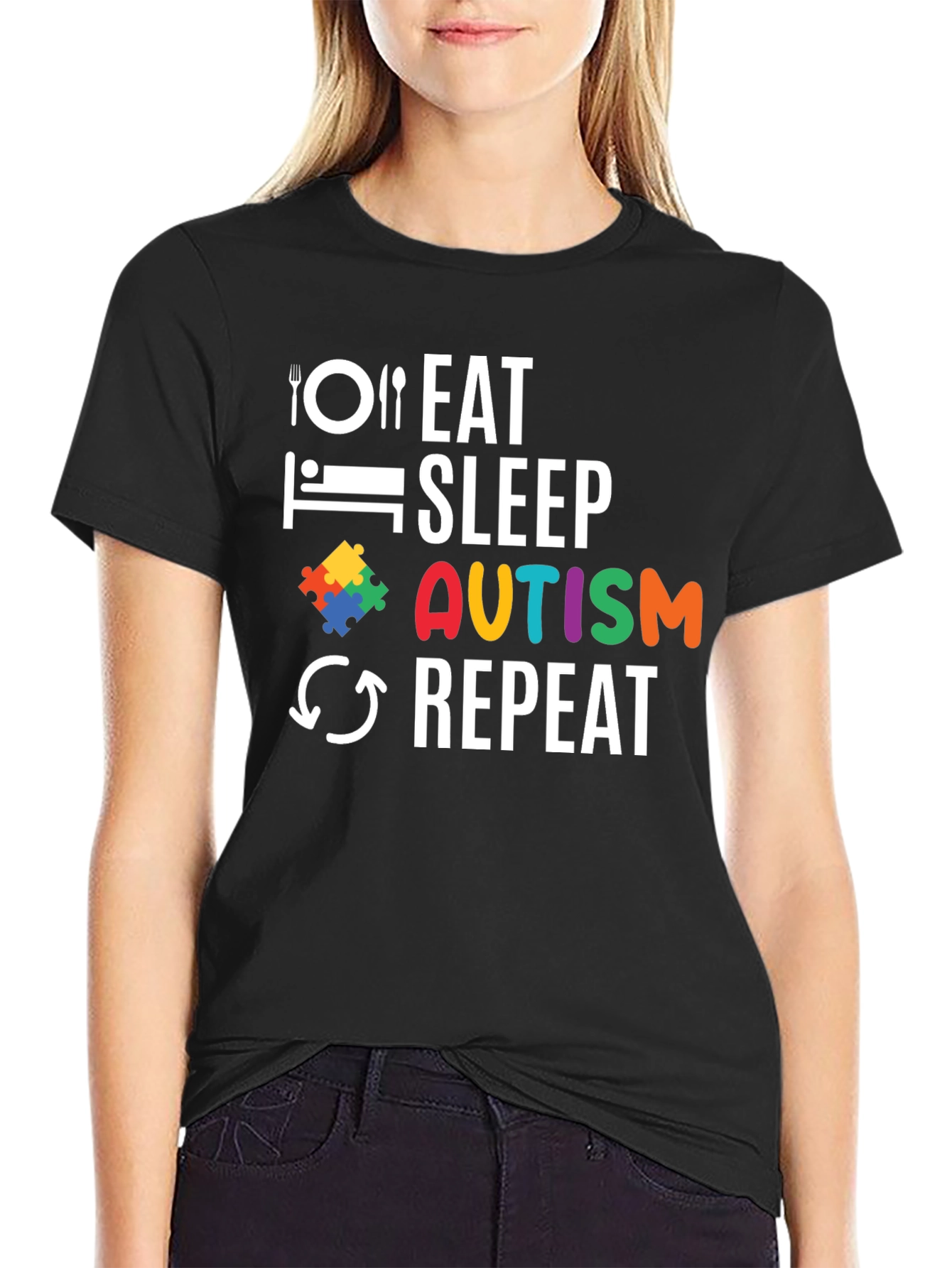 Eat Sleep Autism Repeat T-Shirt