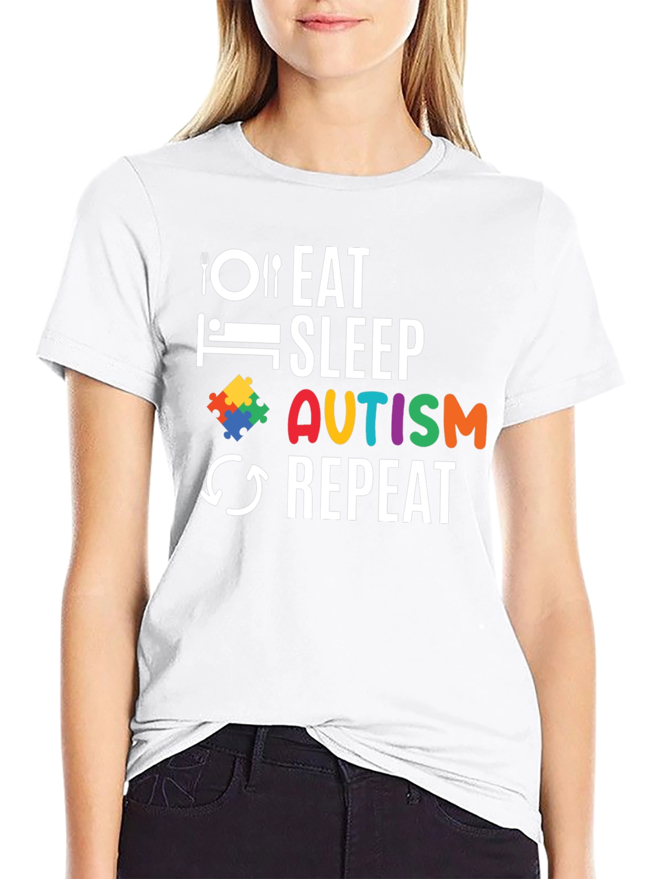 Eat Sleep Autism Repeat T-Shirt