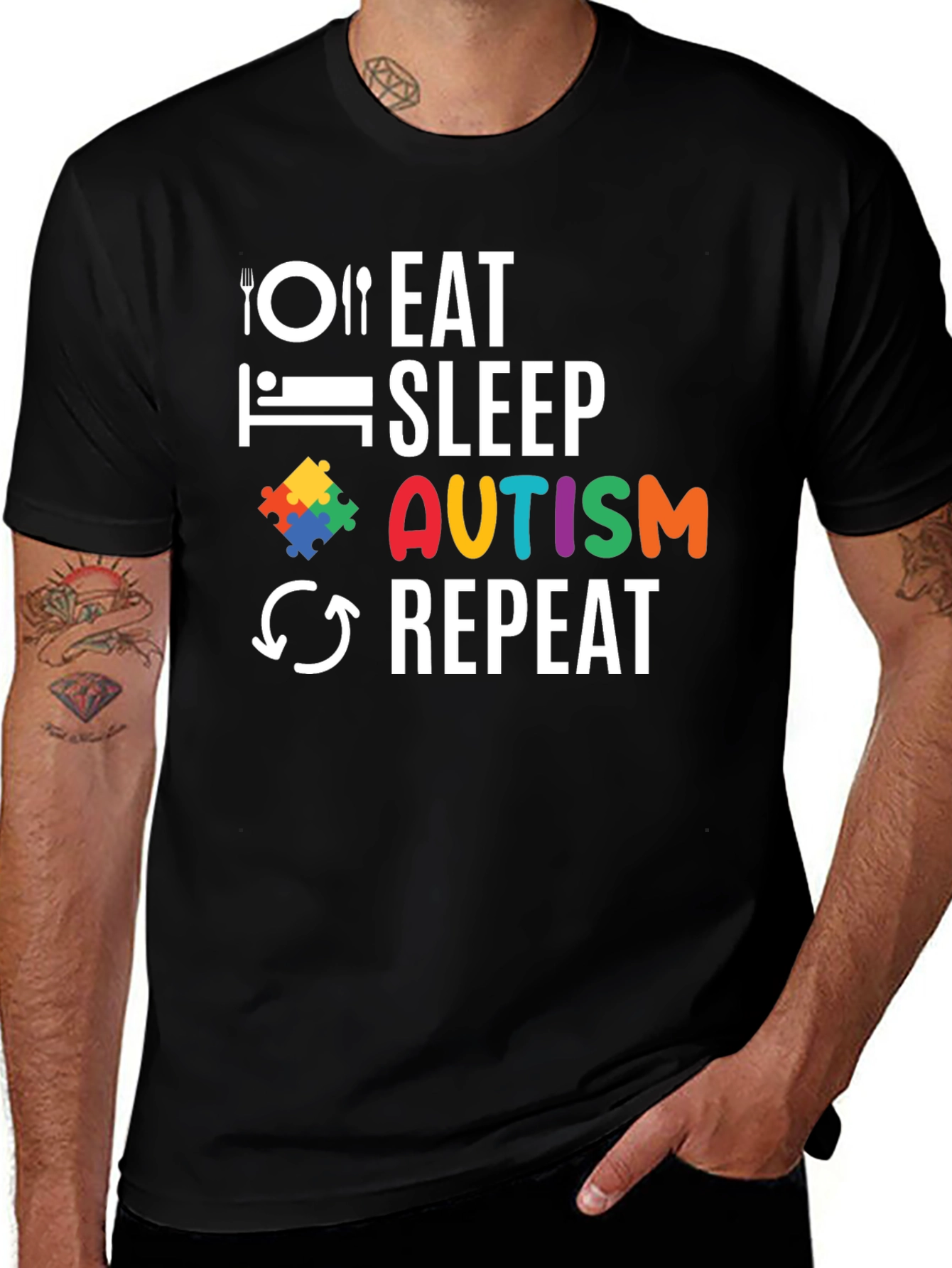 Eat Sleep Autism Repeat T-Shirt