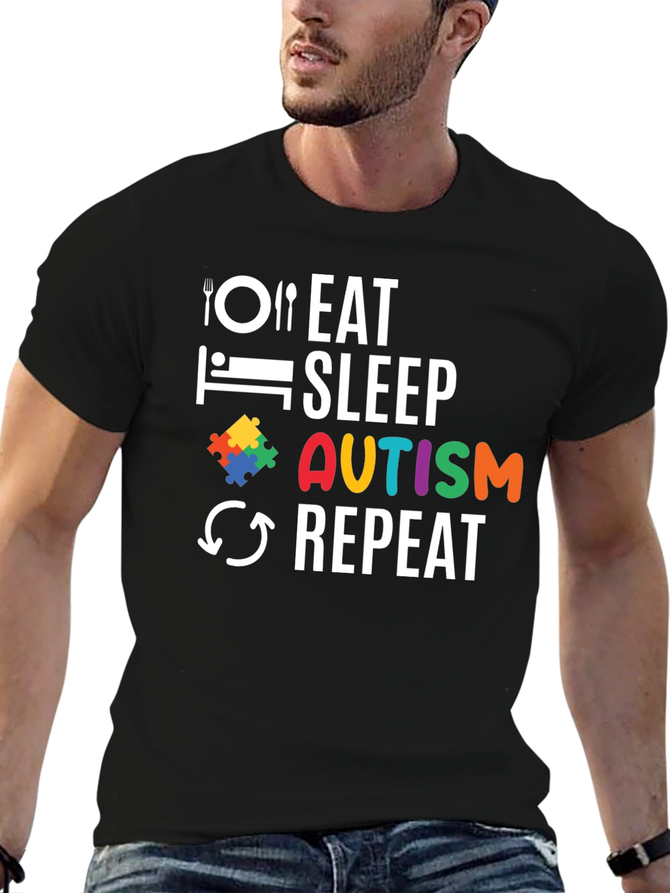Eat Sleep Autism Repeat T-Shirt