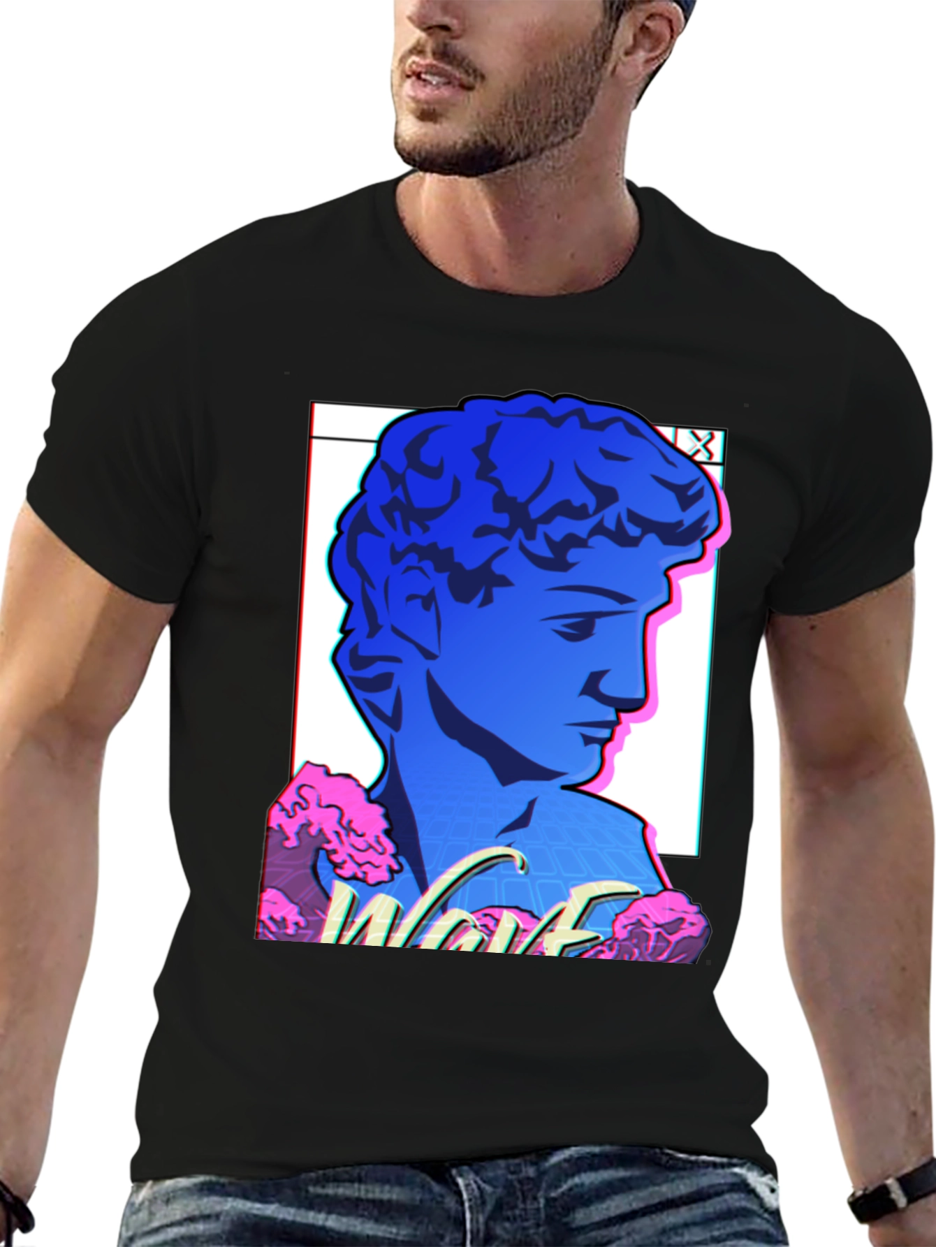 Vaporwave Statue Graphic T-Shirt - Retro Aesthetic Tee