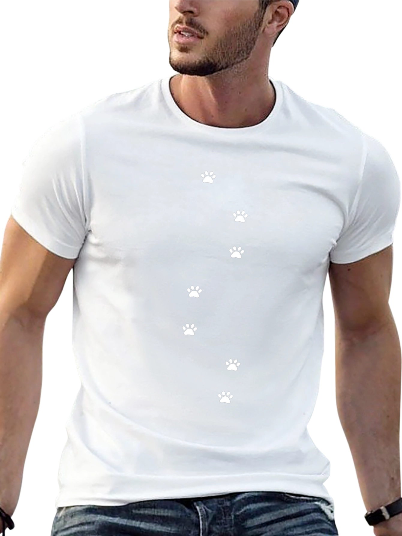 Paw Print Trail Black T-Shirt