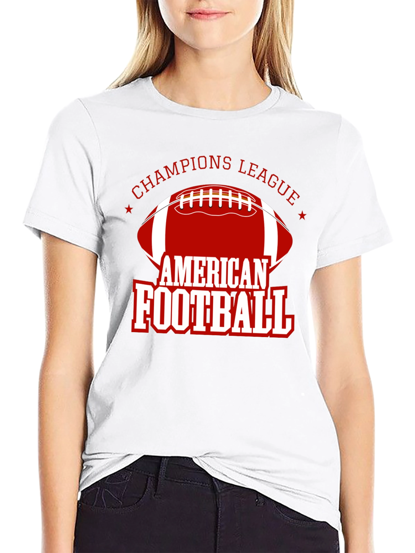 American Football Champions League Black T-Shirt