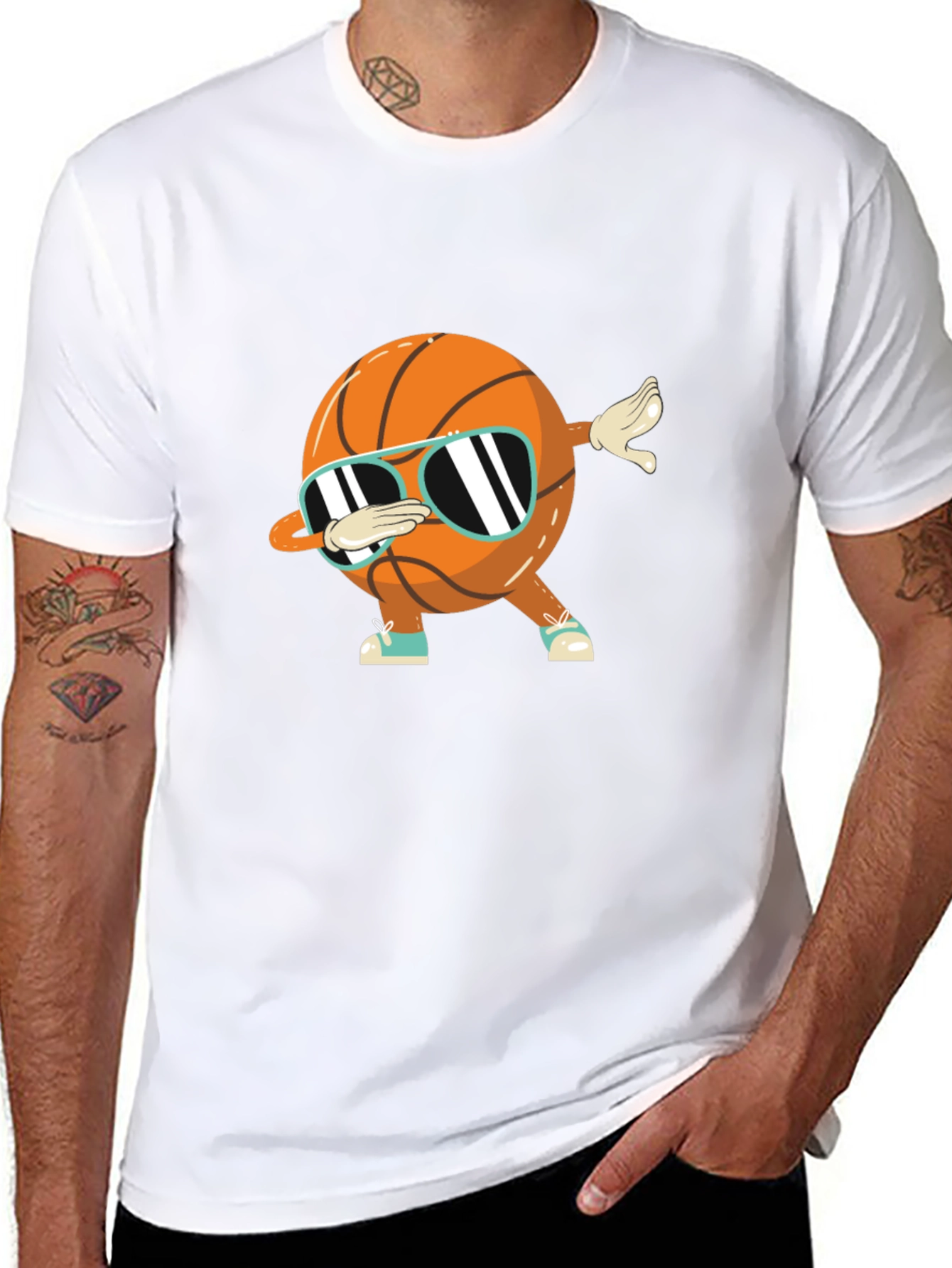 Dabbing Basketball Graphic Tee - Black
