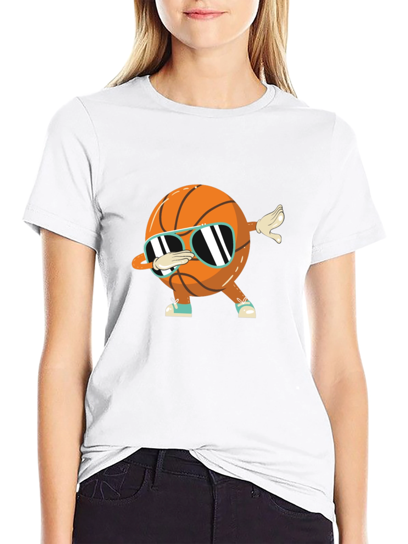 Dabbing Basketball Graphic Tee - Black