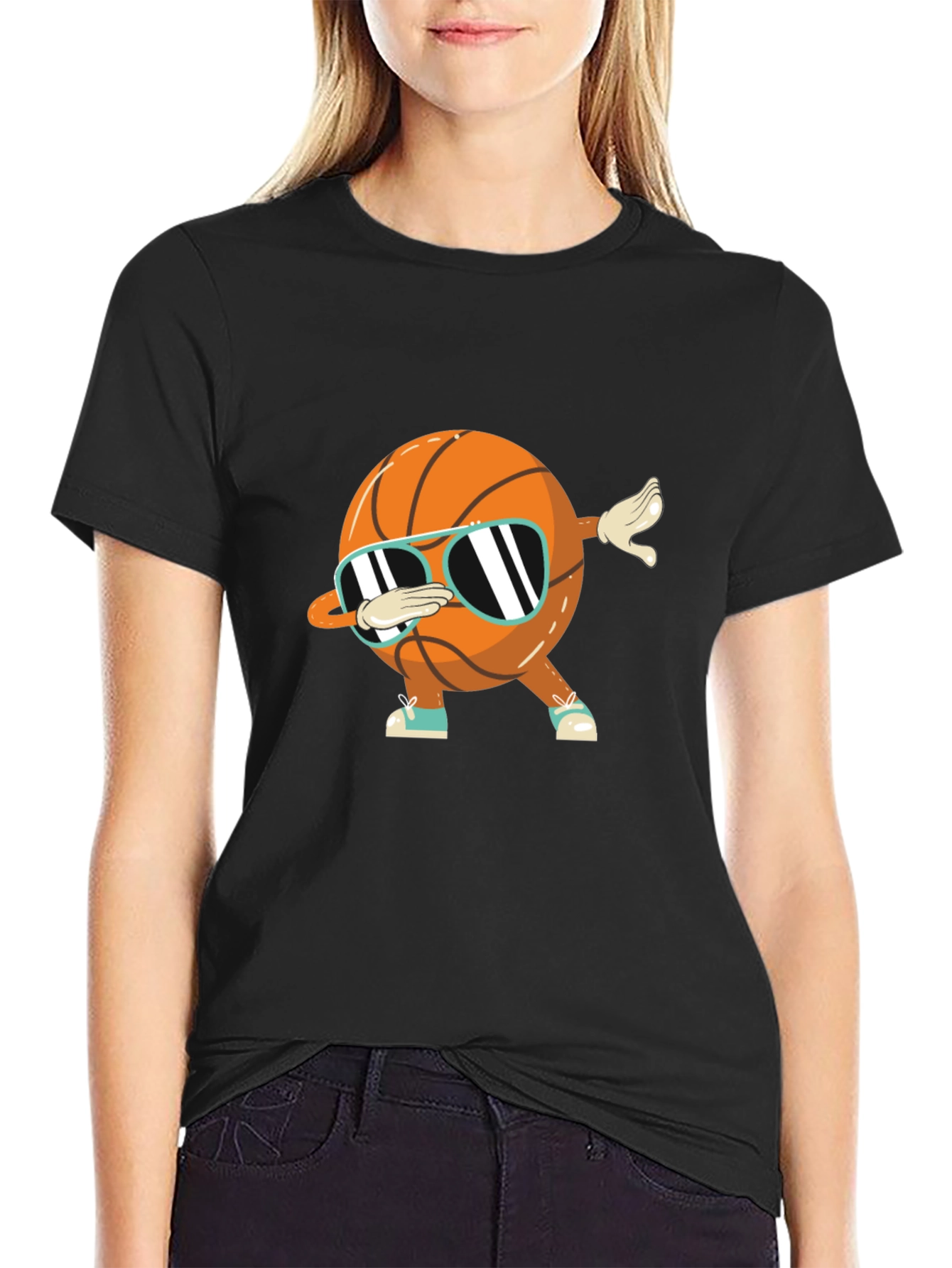 Dabbing Basketball Graphic Tee - Black