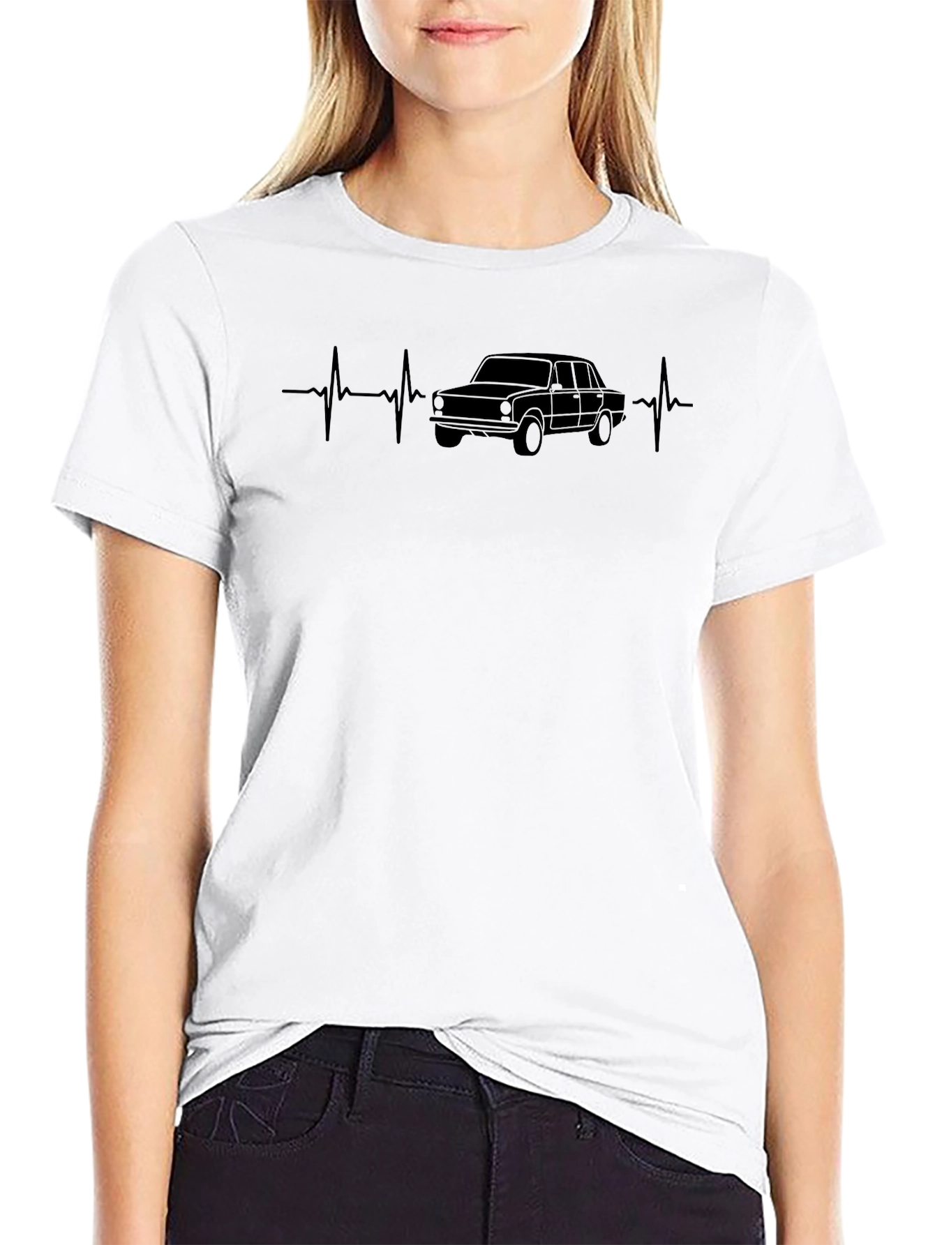 Car Heartbeat T-Shirt - Black Graphic Tee
