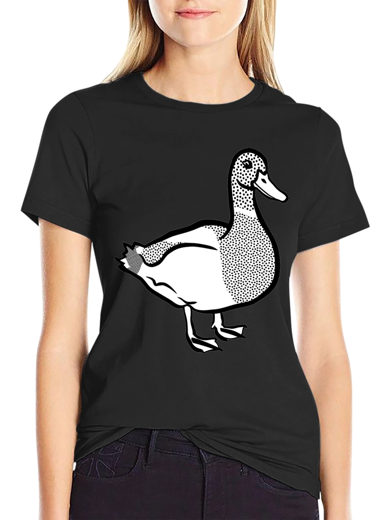 Duck Graphic Tee - Classic Black Cotton T-Shirt