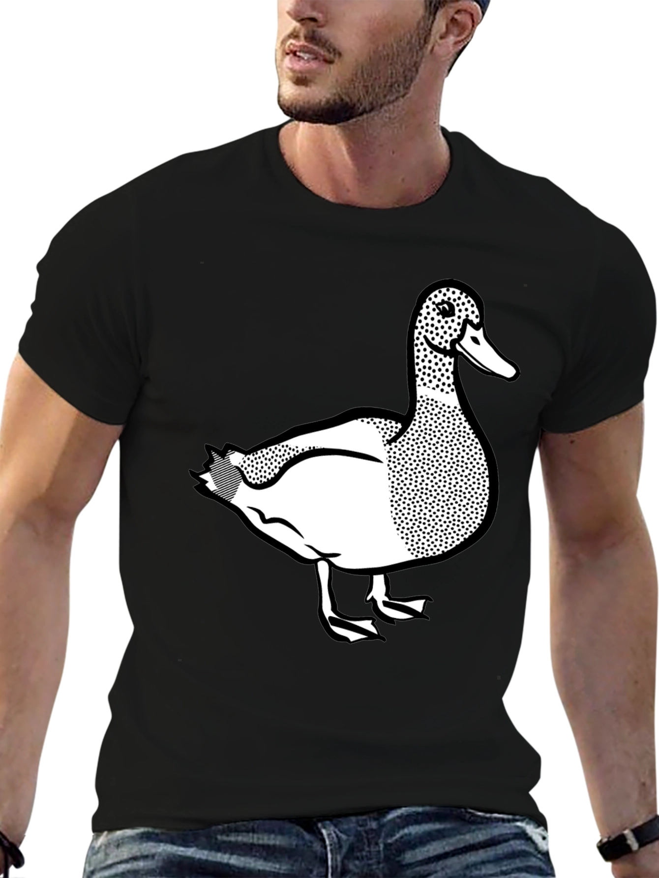 Duck Graphic Tee - Classic Black Cotton T-Shirt