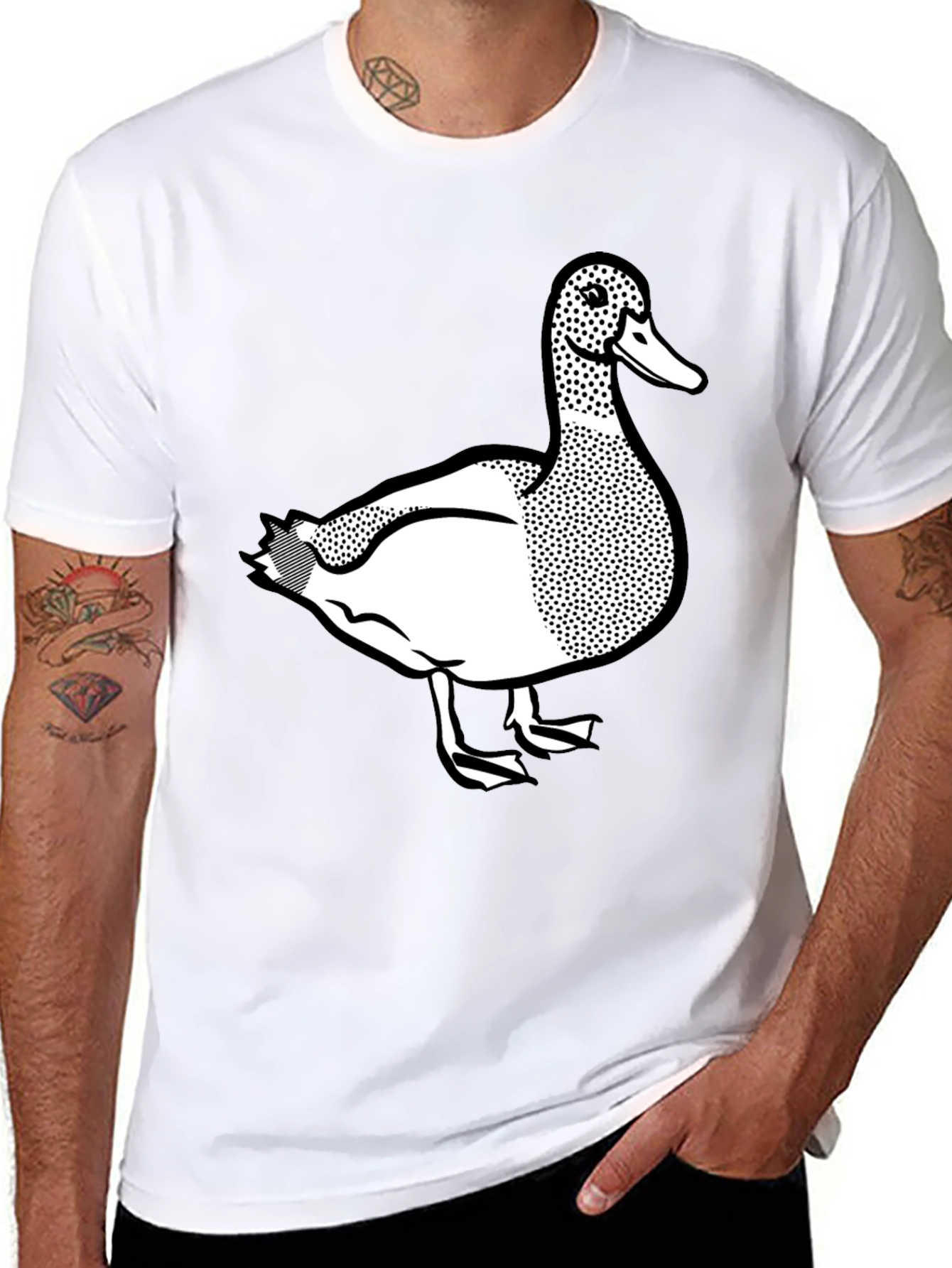 Duck Graphic Tee - Classic Black Cotton T-Shirt