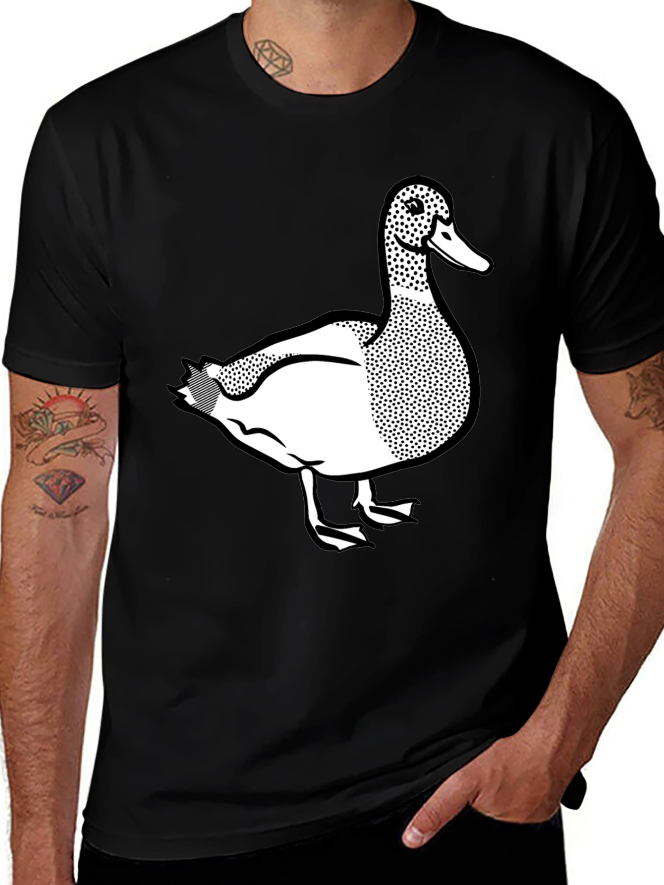Duck Graphic Tee - Classic Black Cotton T-Shirt