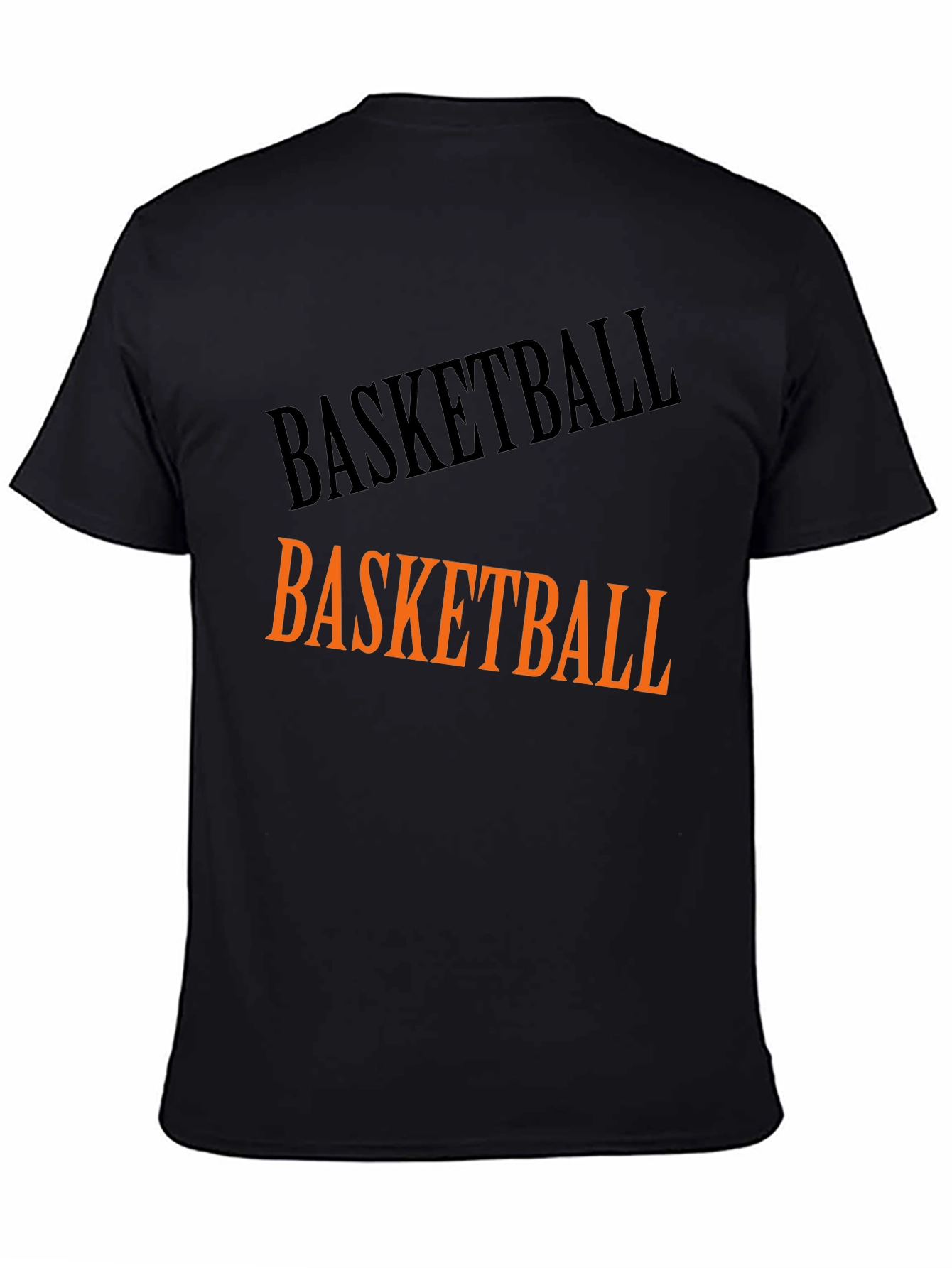 Basketball Graphic Tee - Black Cotton T-Shirt