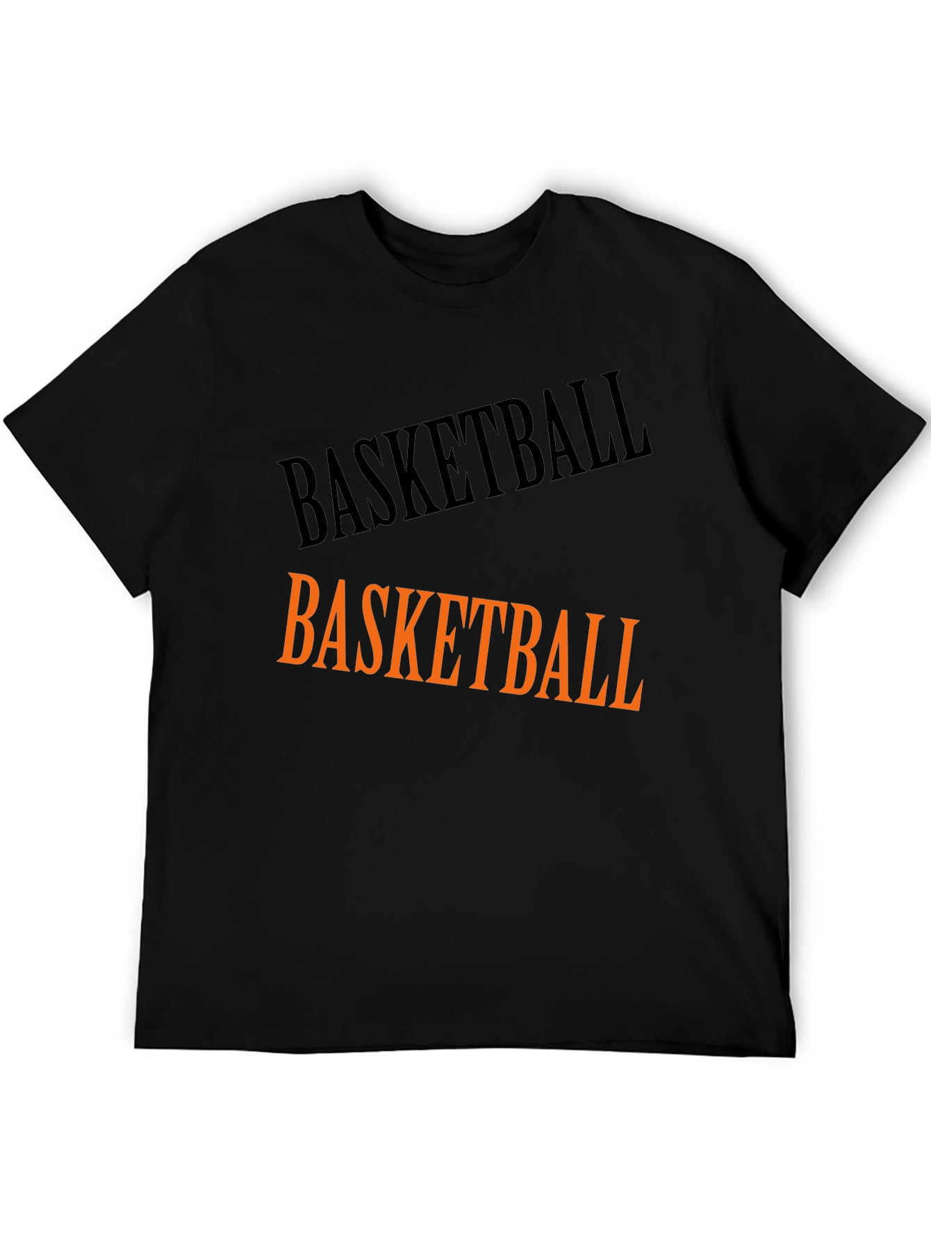 Basketball Graphic Tee - Black Cotton T-Shirt