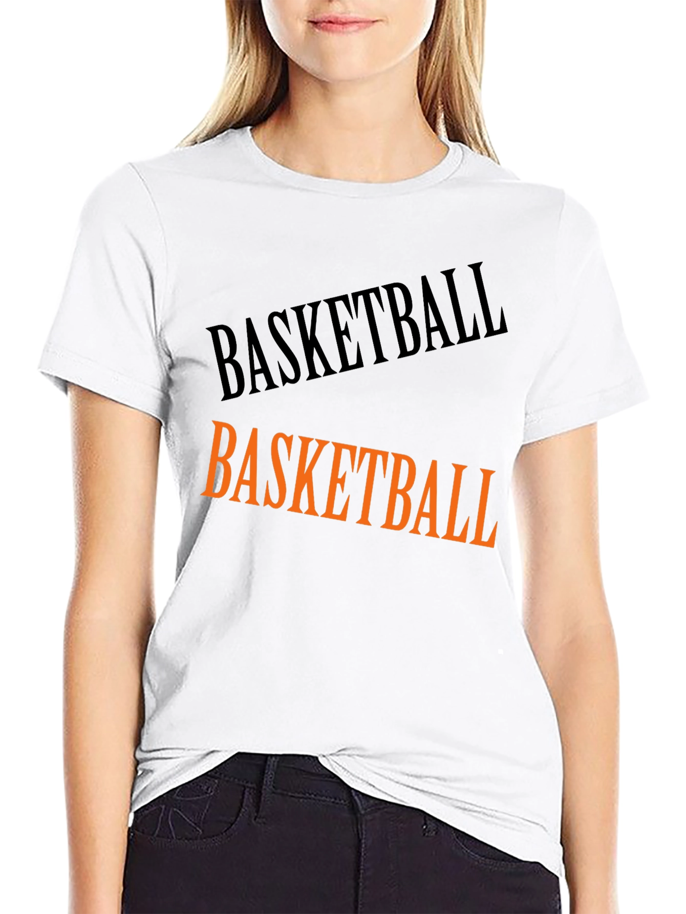 Basketball Graphic Tee - Black Cotton T-Shirt