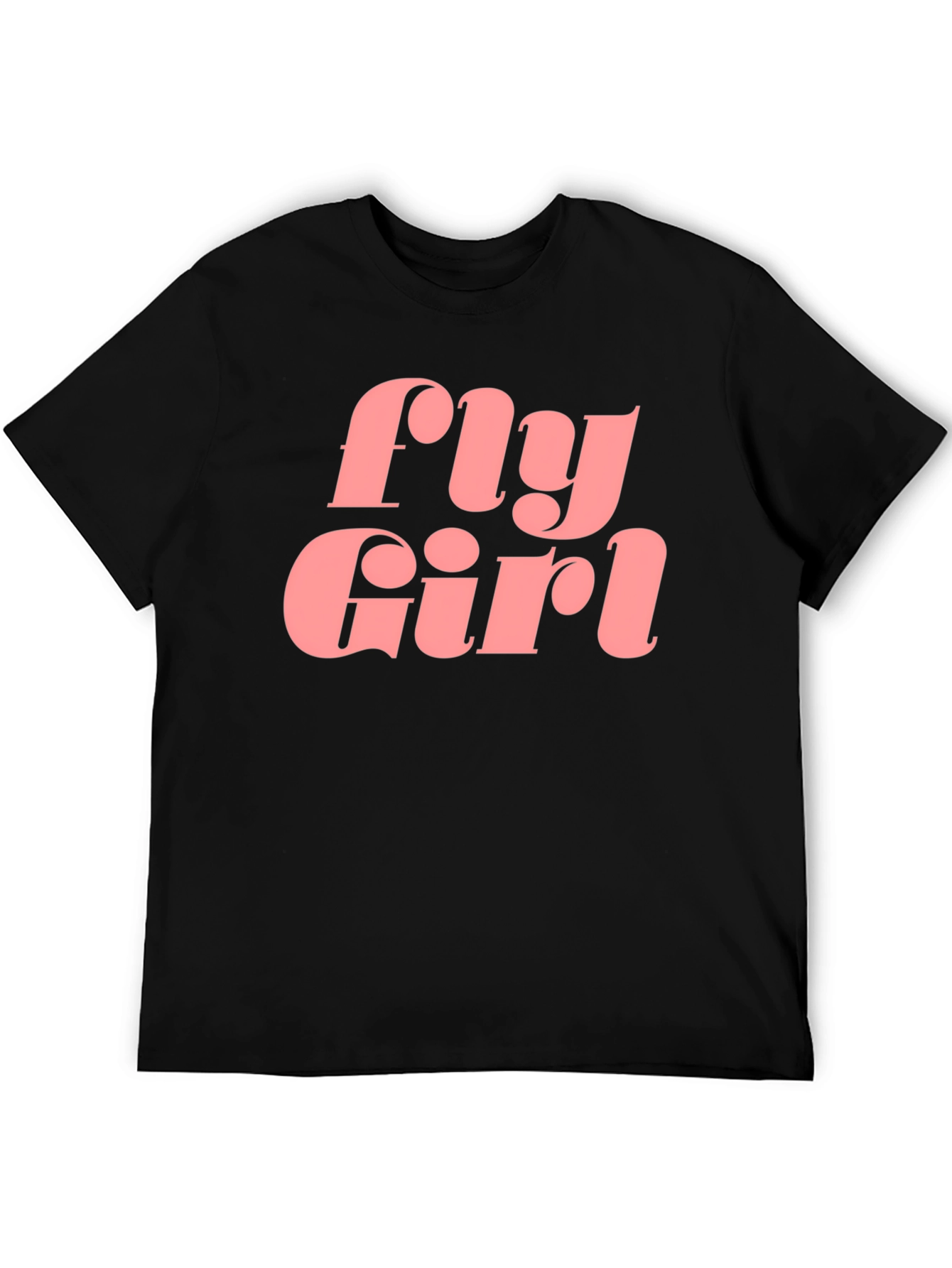 Fly Girl Graphic Tee - Retro Style Black T-Shirt
